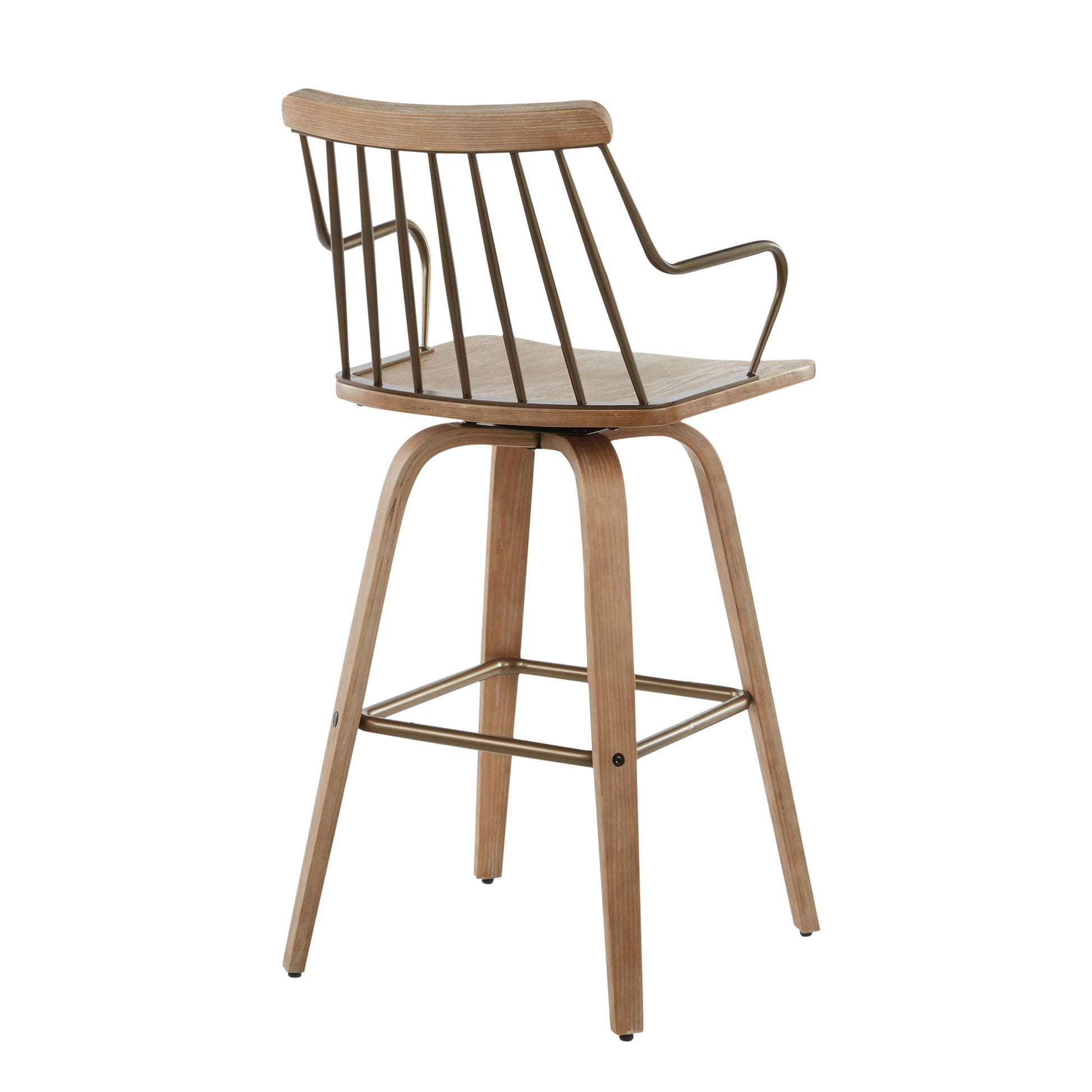 Preston - Farmhouse Counter Stool - White Washed / Antique Copper - Best Buy Furniture
