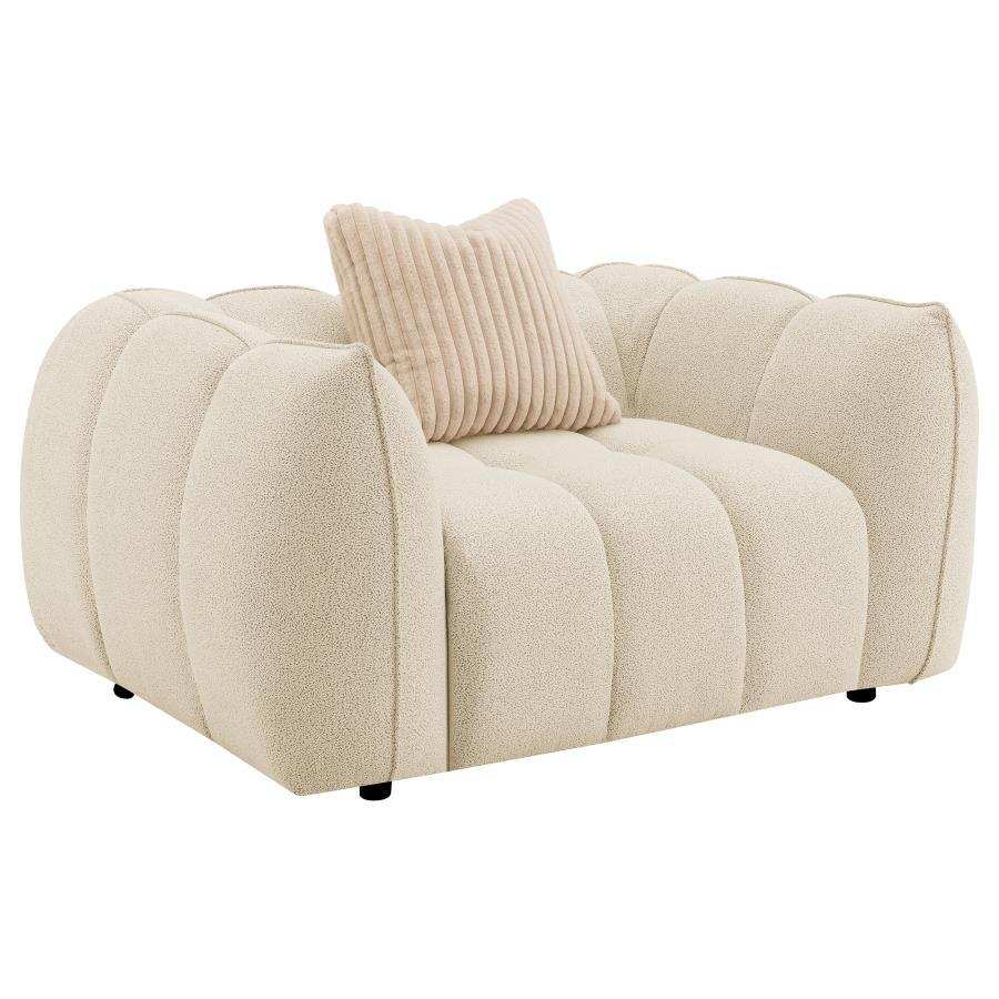 Winchester - Boucle Upholstered Chair And a Half - Sand Pebble - Best Buy Furniture