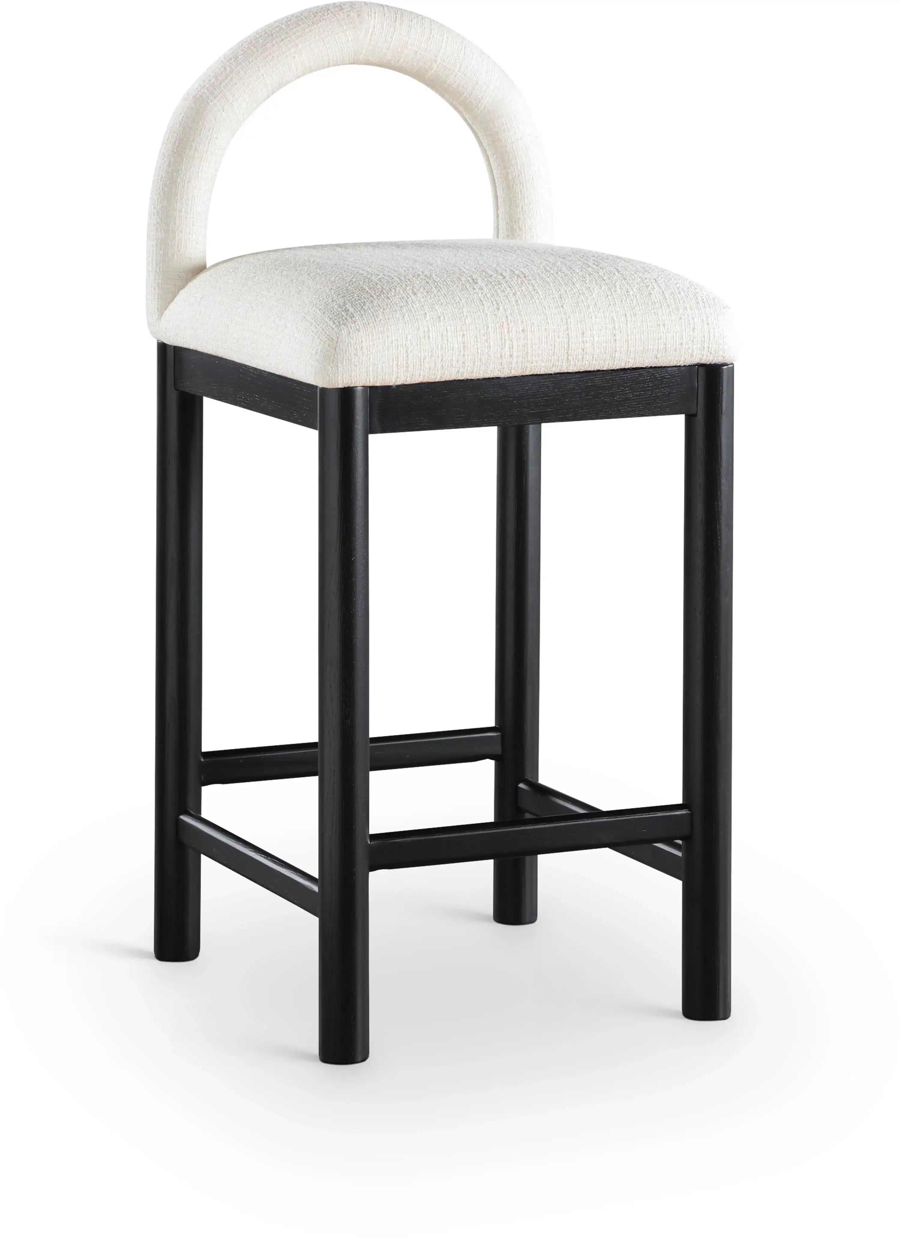 Conrad - Linen Counter Stool With Black Legs - Best Buy Furniture