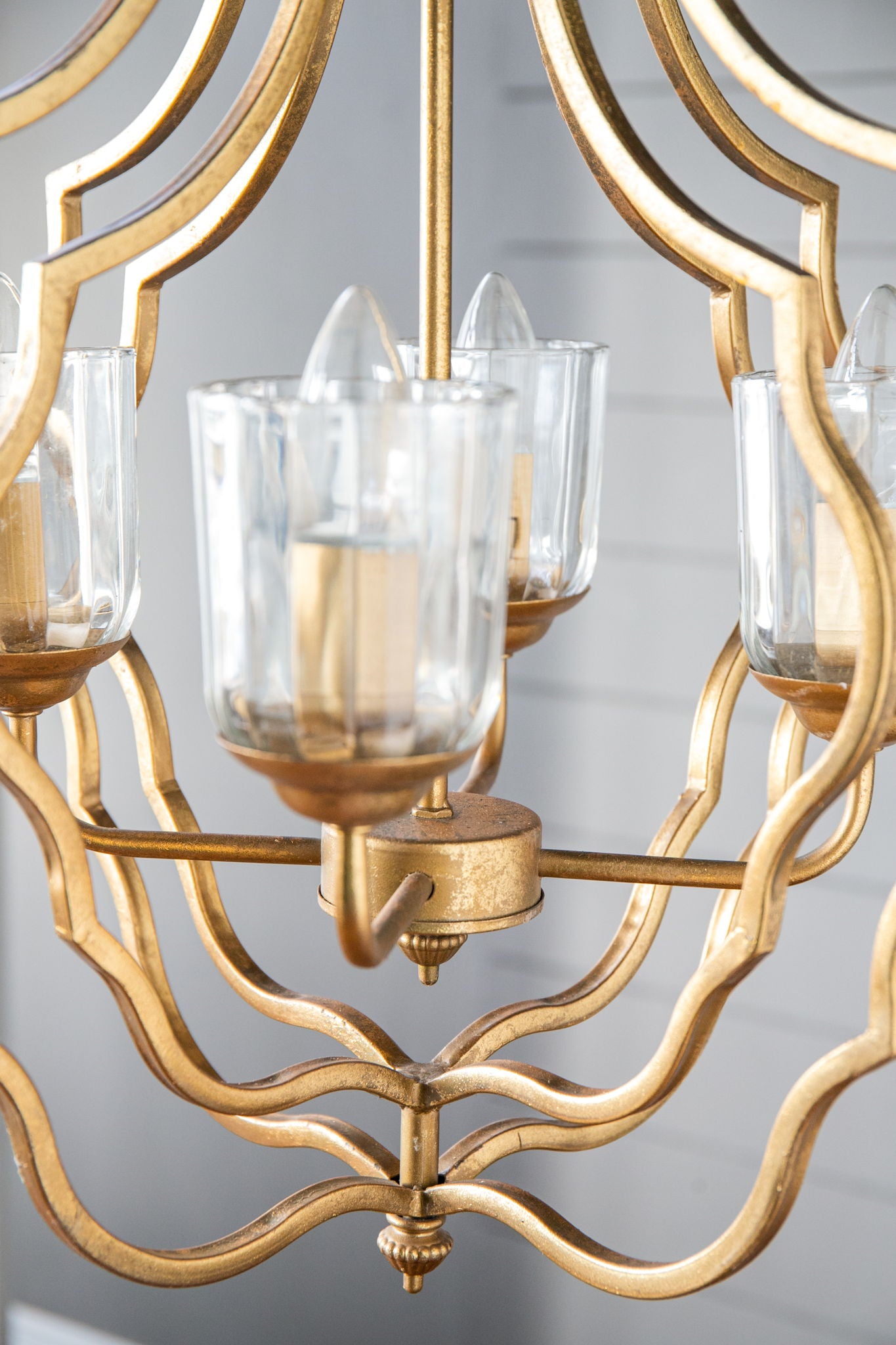 4 Light Metal Chandelier, Hanging Light Fixture With Adjustable Chain For Kitchen, Bulb Not Included - Gold - Best Buy Furniture