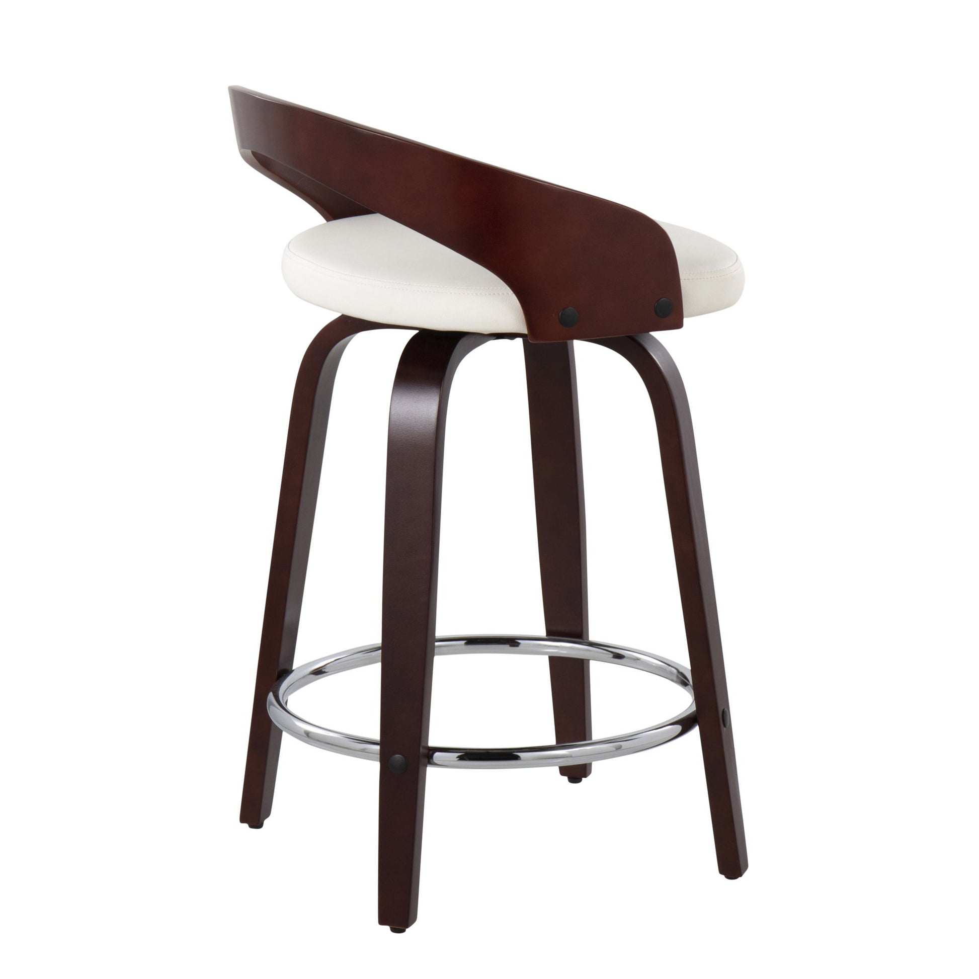 Grotto - Contemporary Fixed Height Counter Stool & Swivel With Round Footrest (Set of 2) - Best Buy Furniture