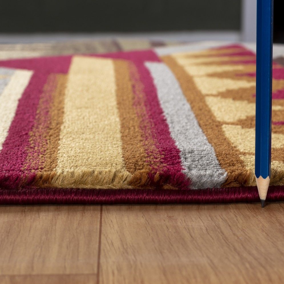 Nature's Nest - 5'3" X 7'3" Lodge Area Rug Polypropylene - Multi, Red - Best Buy Furniture