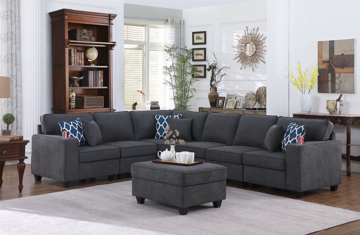 Cooper - Sectional Sofa With Ottoman And Cupholder - Best Buy Furniture