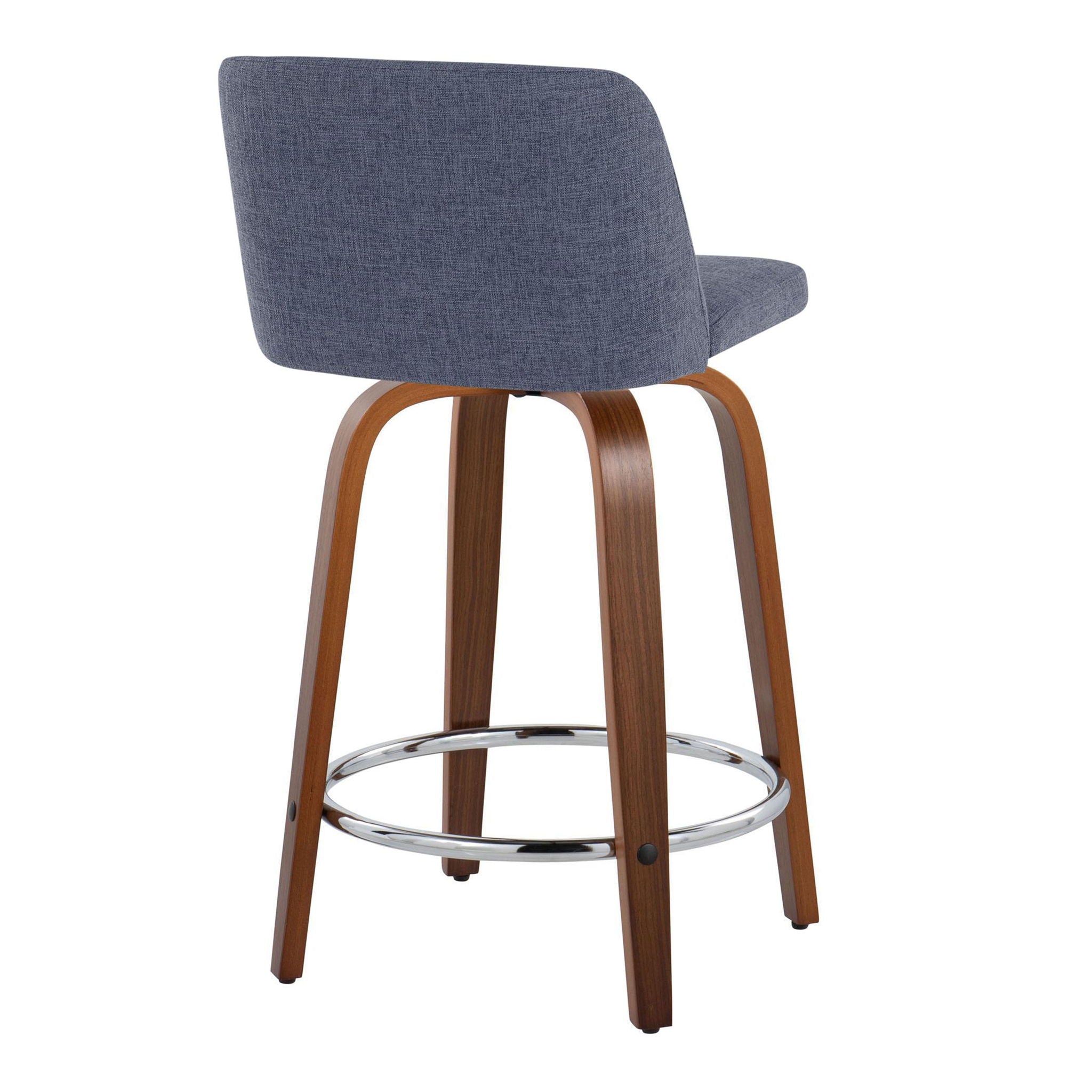 Toriano - Mid Century Modern Fixed Height Counter Stool With Swivel With Round Footrest (Set of 2) - Best Buy Furniture