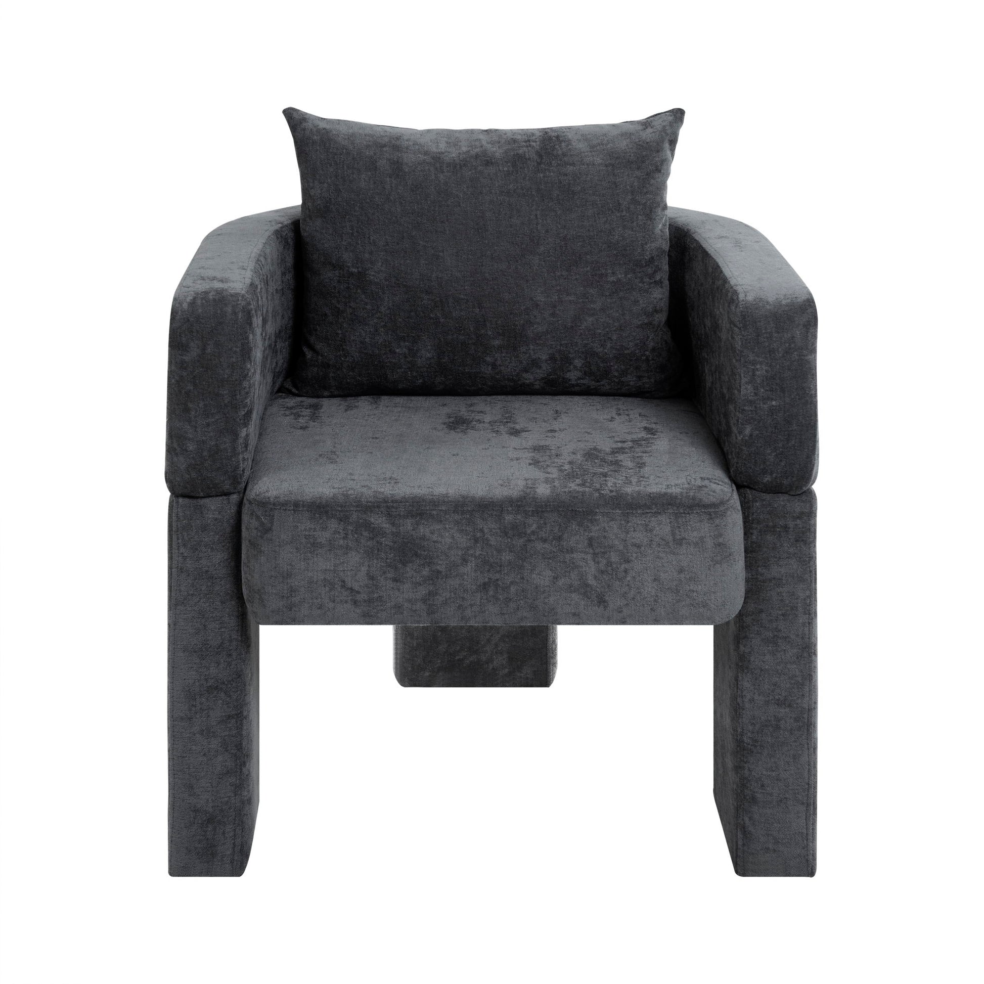 Modern 3 Leg Chenille Accent Chair With Ergonomic Arms & Removable Pillow - Best Buy Furniture
