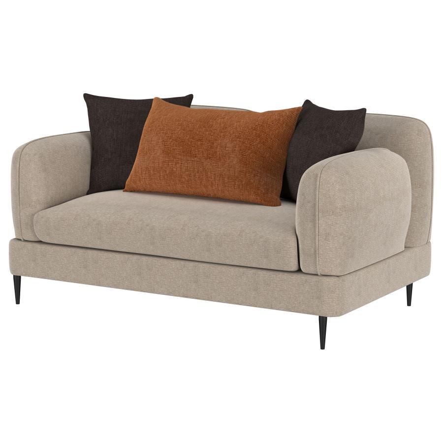 Jade - Chenille Upholstered Modern Track Arm Loveseat - Best Buy Furniture