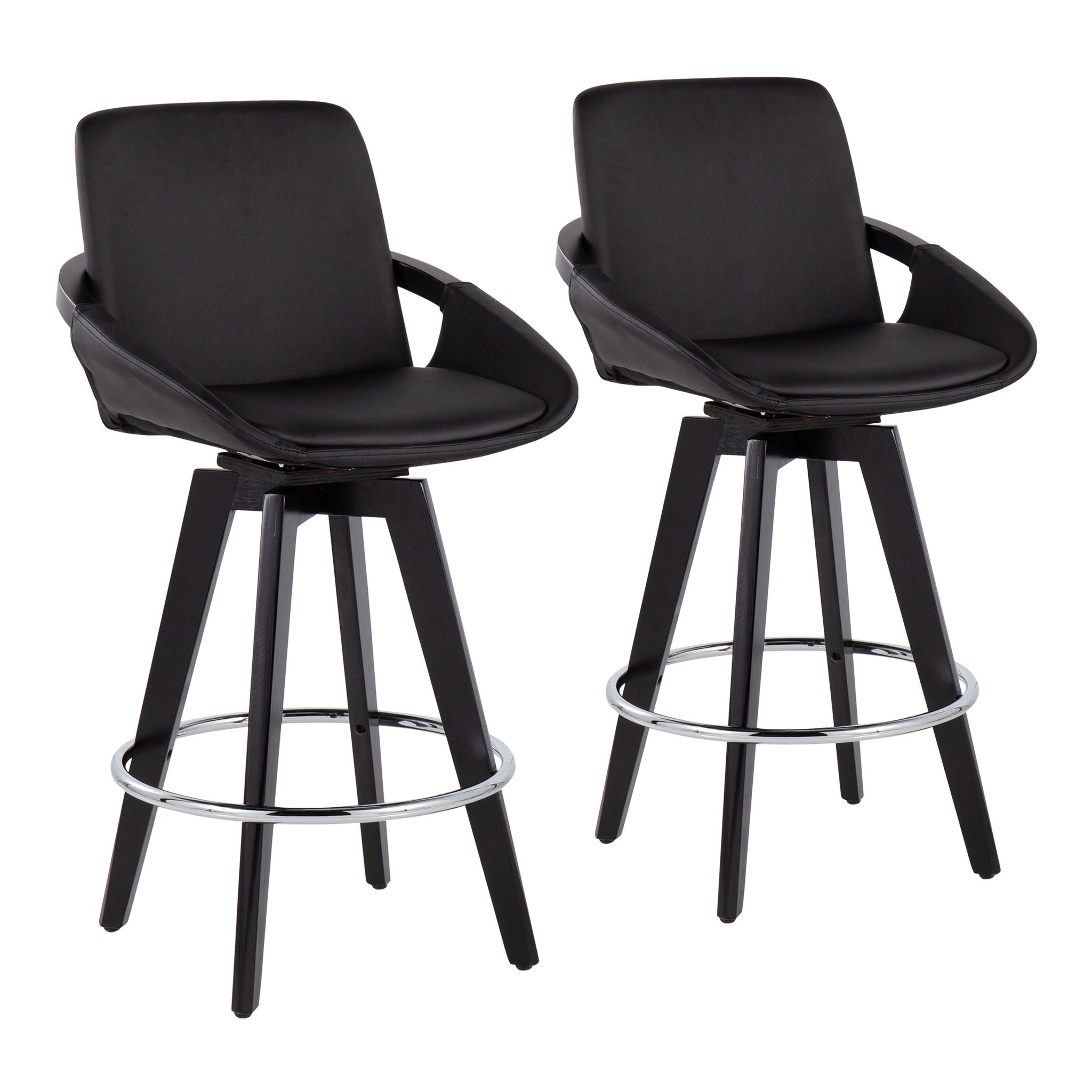Cosmo - Contemporary Fixed Height Counter Stool With Swivel And Round Footrest (Set of 2) - Best Buy Furniture