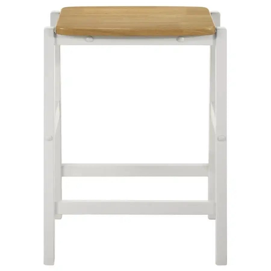 Edgeworth - Wood Backless Counter Stool (Set of 2) - White - Best Buy Furniture