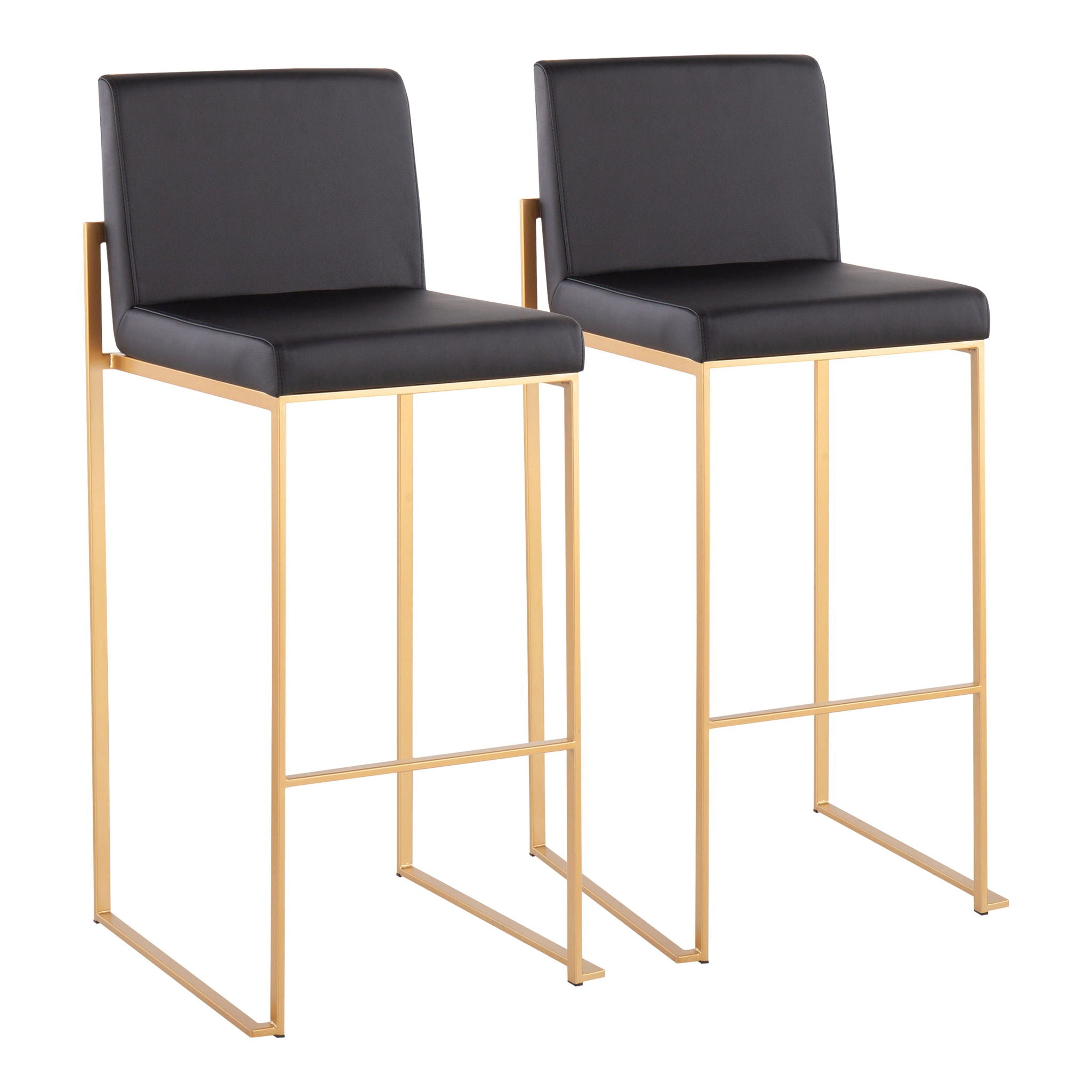 Fuji - Contemporary Design High Back Barstool (Set of 2) - Best Buy Furniture