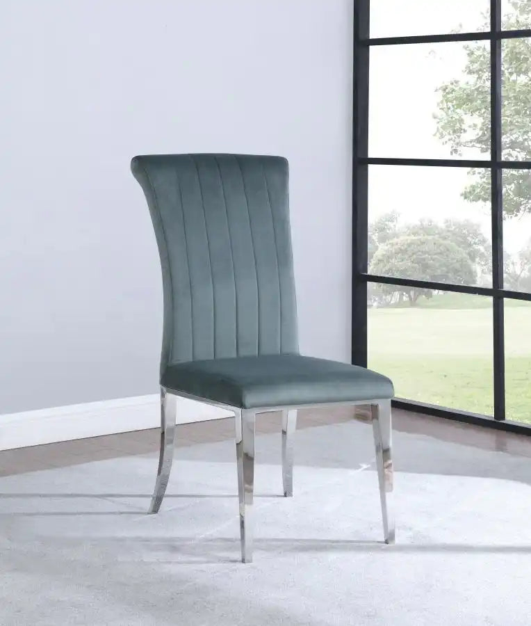 Beaufort - Upholstered Dining Side Chair (Set of 2) - Steel Gray - Best Buy Furniture