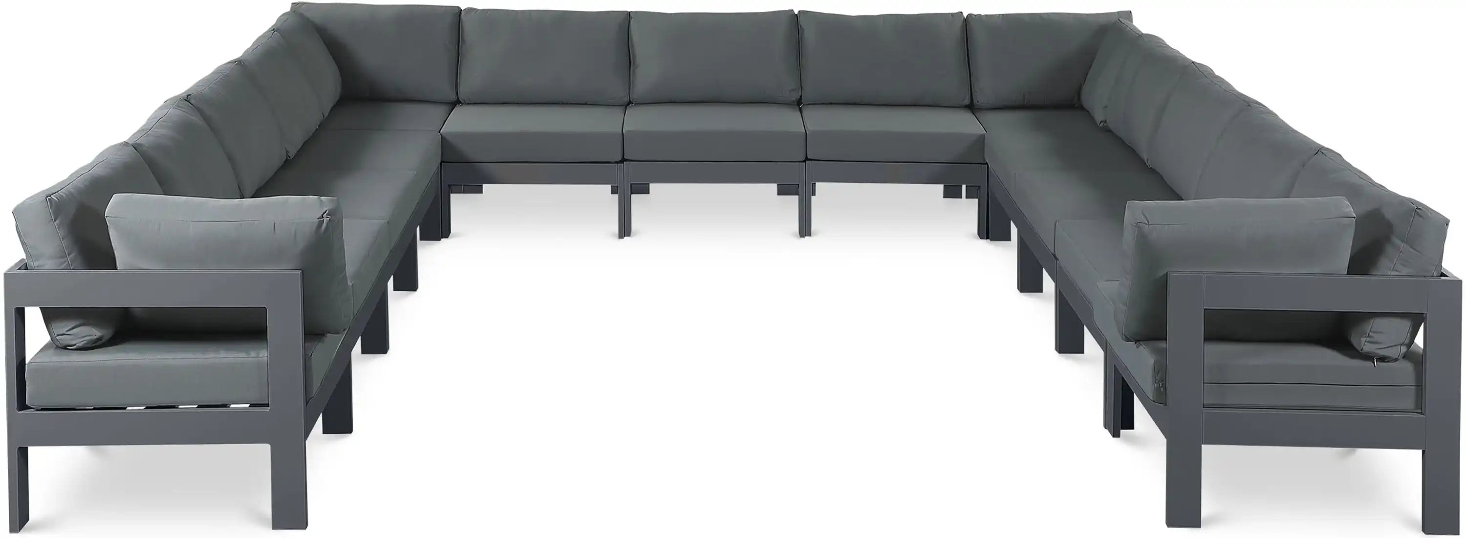 Nizuc - Outdoor Patio 13 Piece Modular Sectional With Gray Frame - Best Buy Furniture