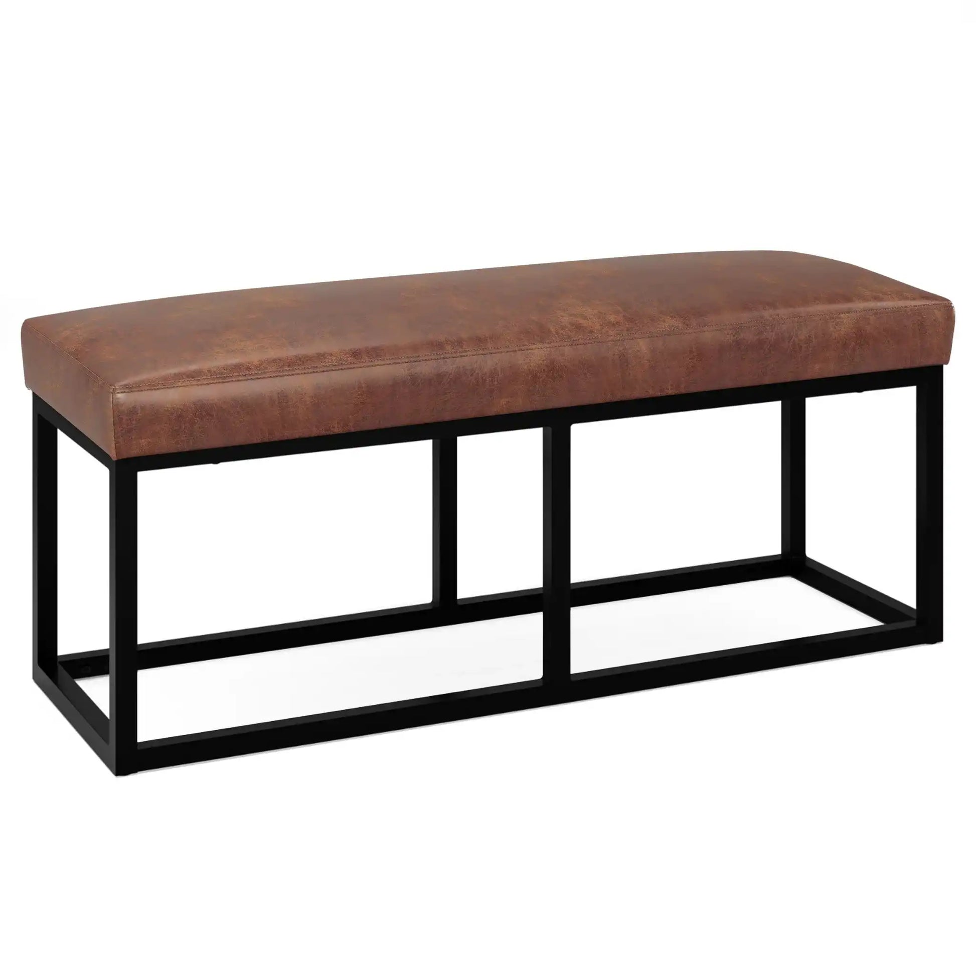 Reynolds - Ottoman Bench - Distressed Saddle Brown - Best Buy Furniture