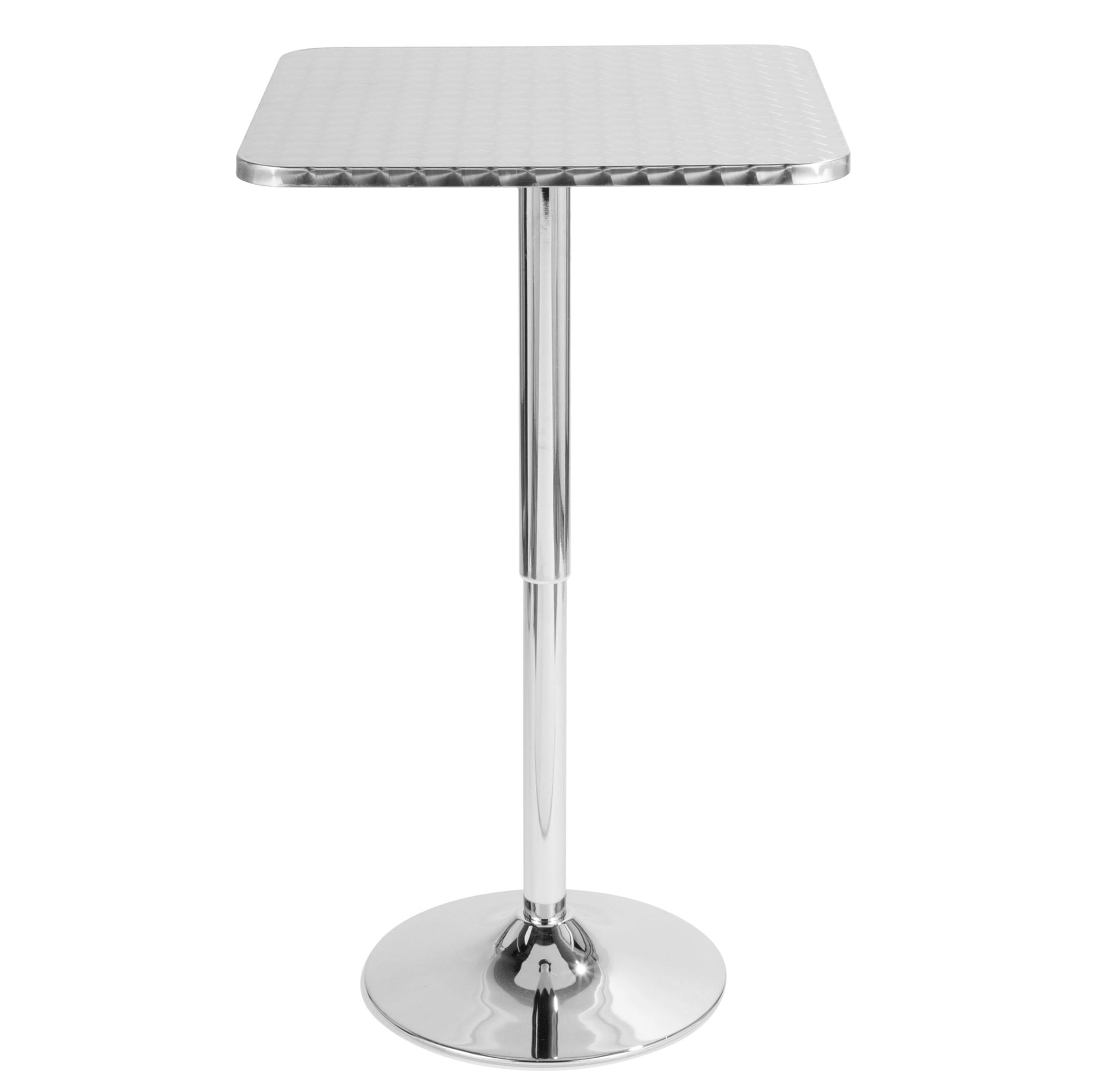 Bistro - Contemporary Adjustable Square Bar Table - Silver - Best Buy Furniture