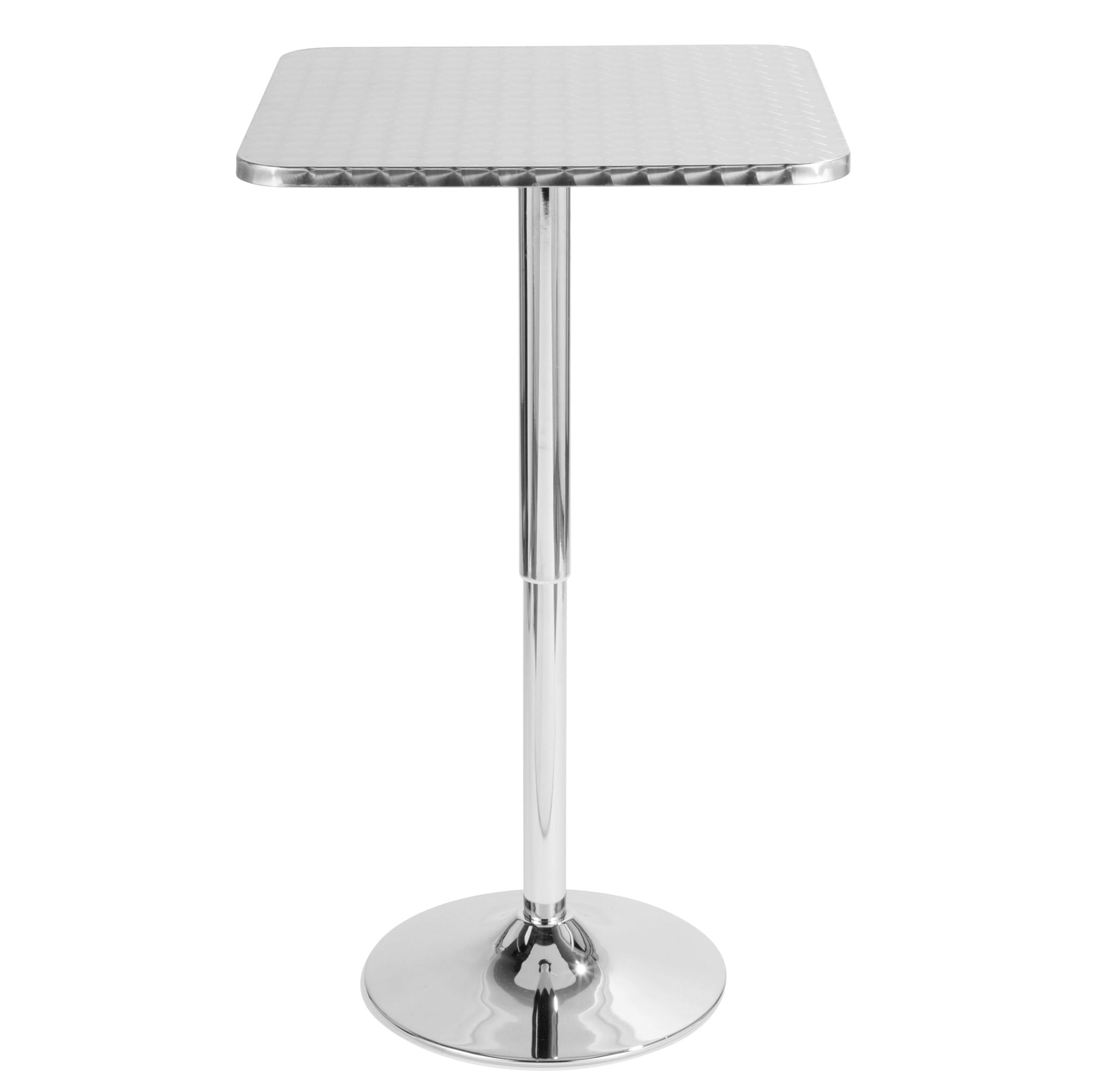 Bistro - Contemporary Adjustable Square Bar Table - Silver - Best Buy Furniture