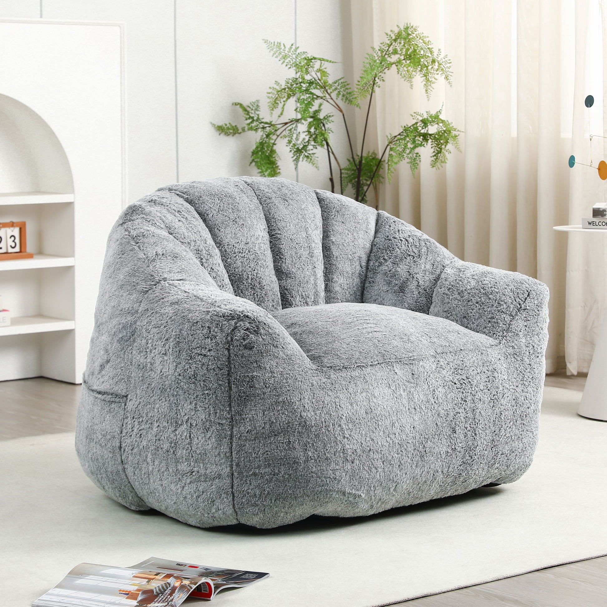 Beanbag Chair, Beanbag Sofa Chair With Armrests Stuffed High Density Foam - Best Buy Furniture