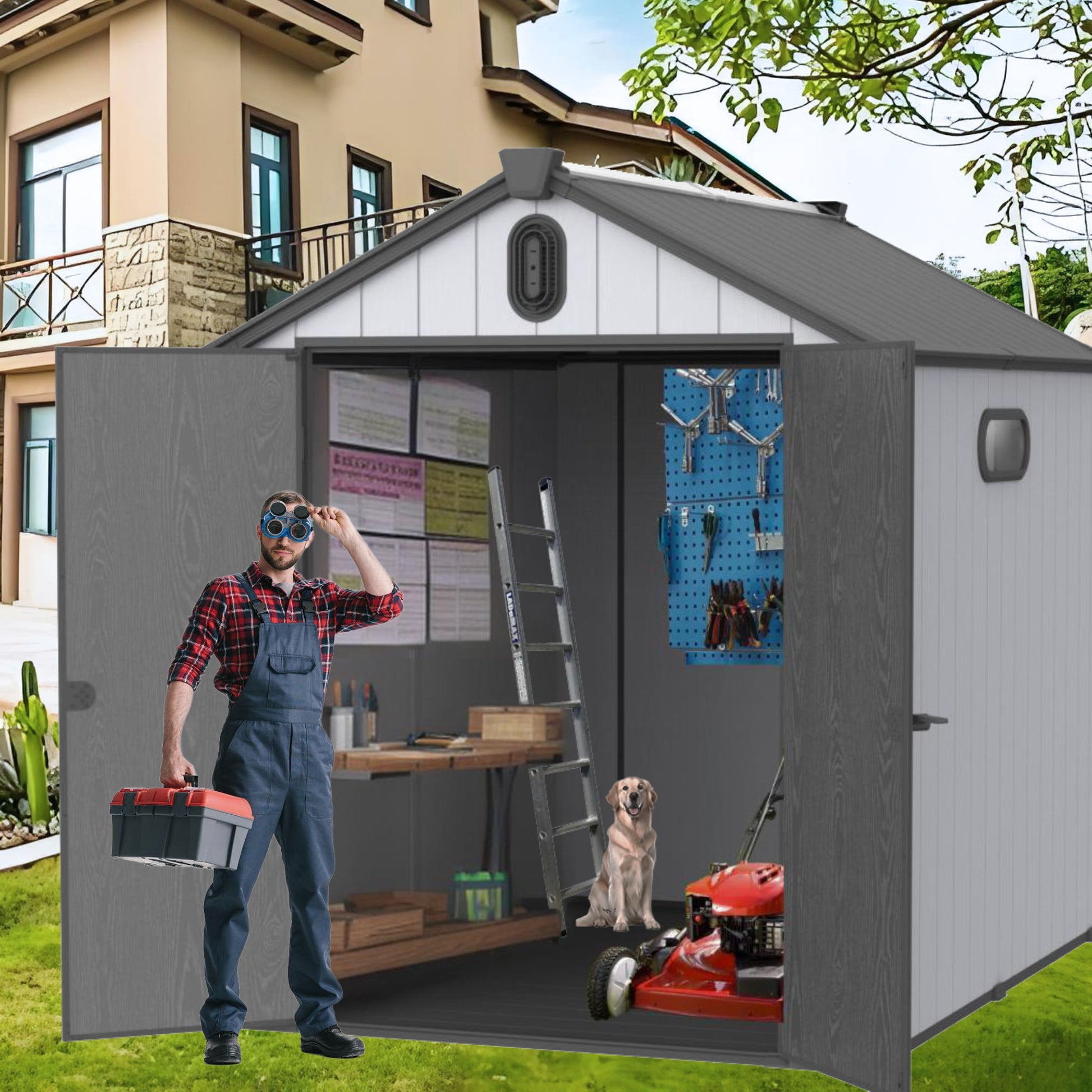 Plastic Storage Shed For Backyard Garden Big Spire Tool Storage - Best Buy Furniture