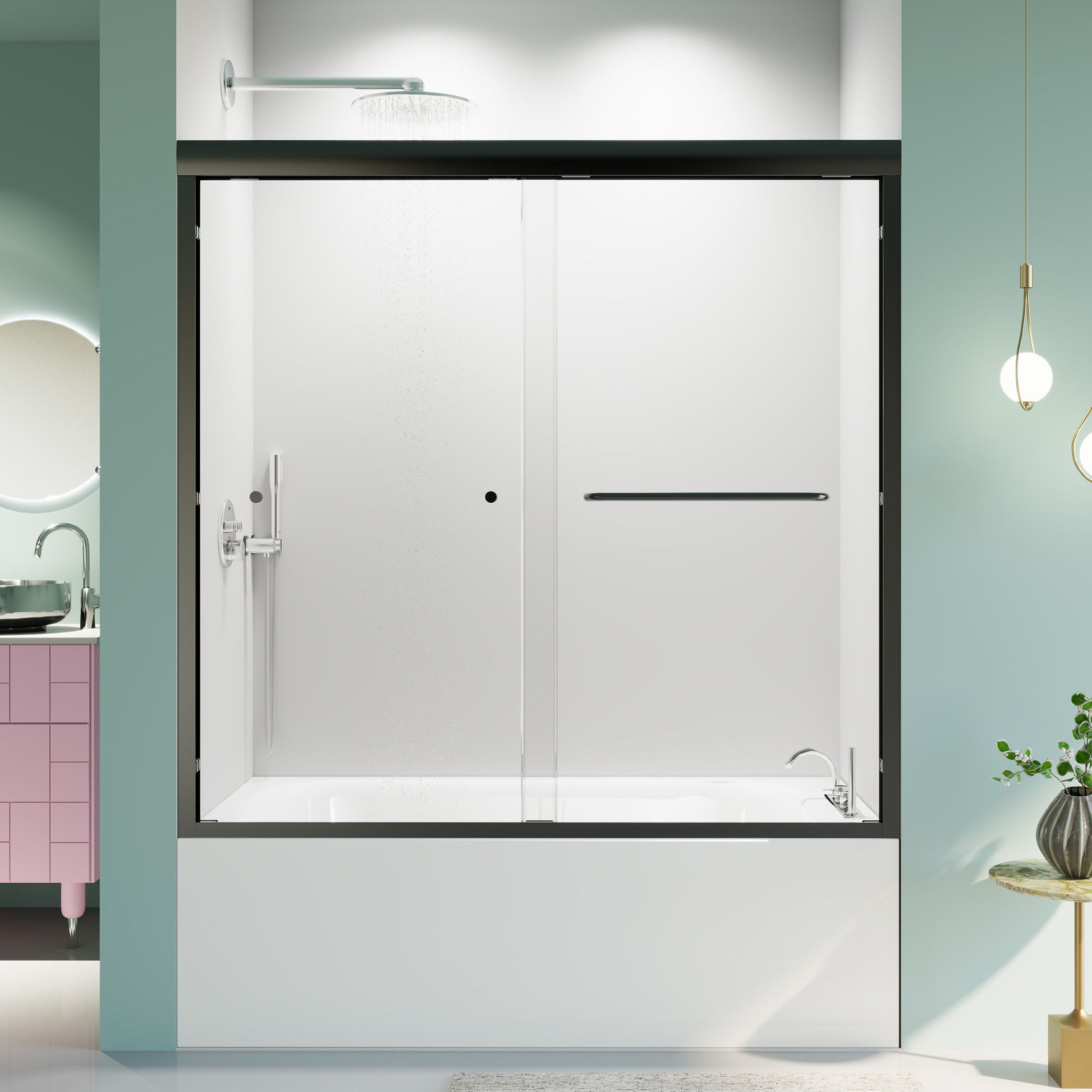 Semi-Frameless Double Sliding Shower Door, Bypass Shower Door, 1 / 4" (6Mm) Thick SGCC Tempered Glass Door - Best Buy Furniture