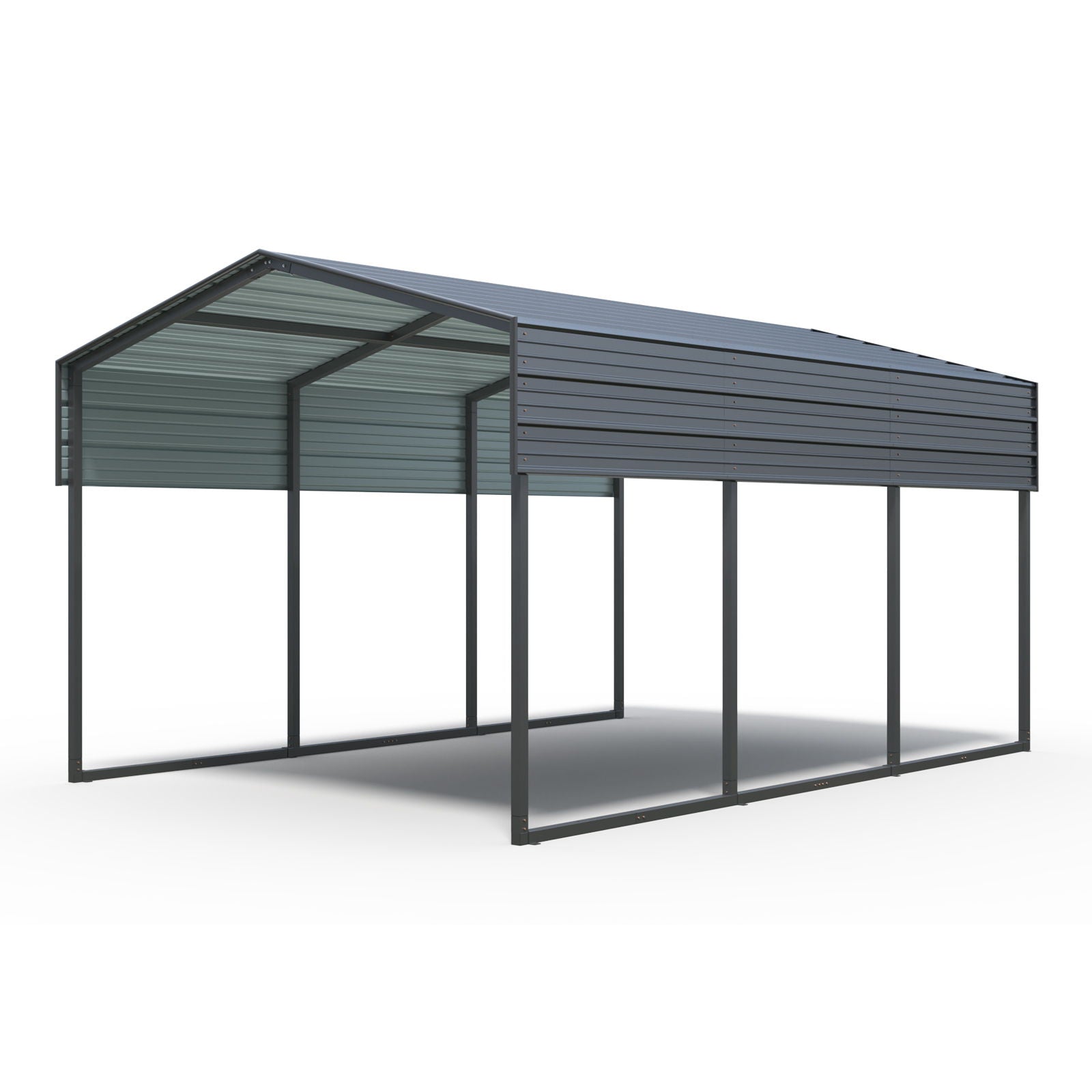 10 X 15 Ft Carport, Outdoor Carport, Heavy Duty Carport Canopy With Galvanized Steel Roof And Frame, Metal Carport Large Garage For Driveway Car, Truck - Charcoal - Best Buy Furniture