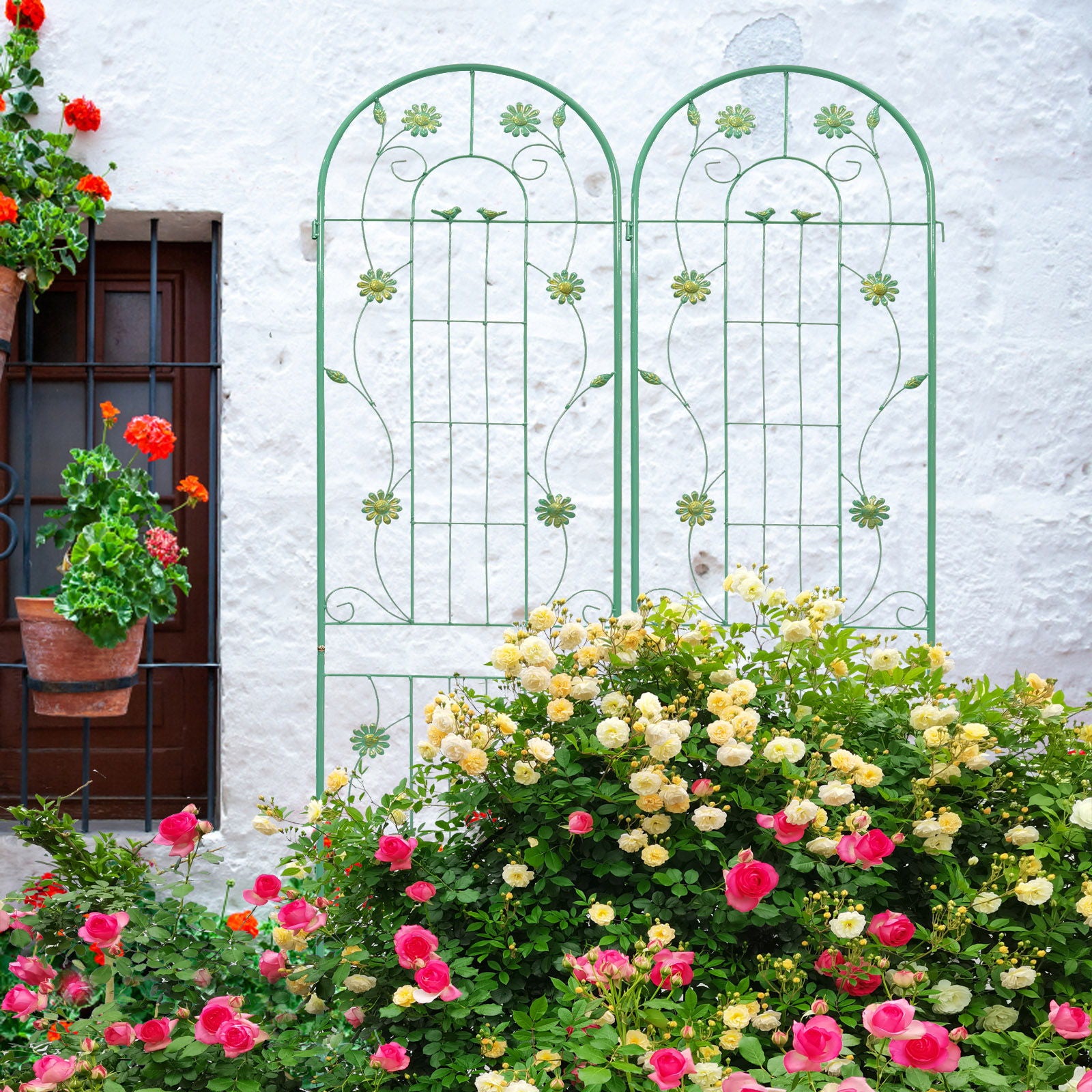 Metal Garden Trellis Rustproof Trellis For Climbing Plant Outdoor Flower Support - Best Buy Furniture