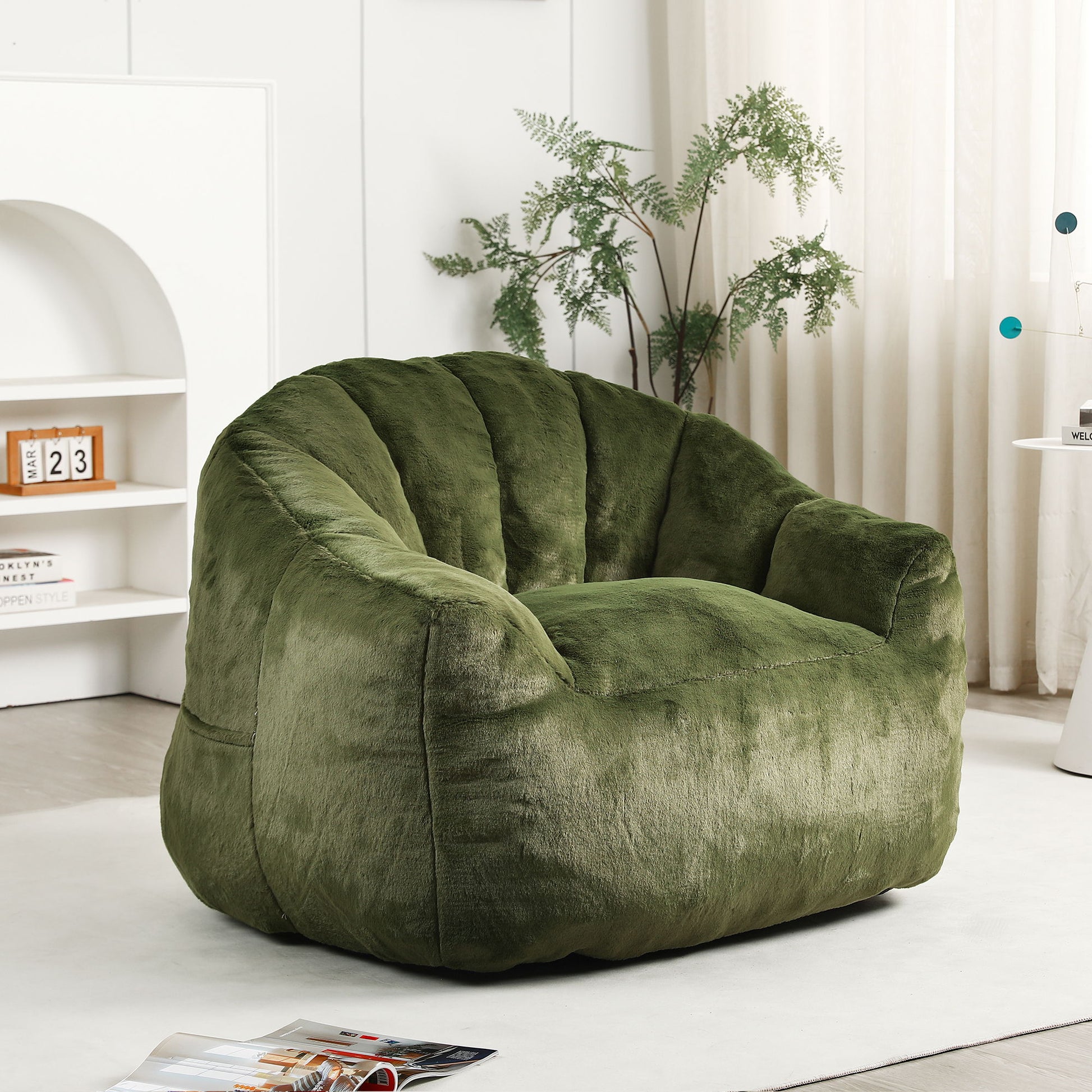 Beanbag Chair, Beanbag Sofa Chair With Armrests Stuffed High Density Foam - Best Buy Furniture