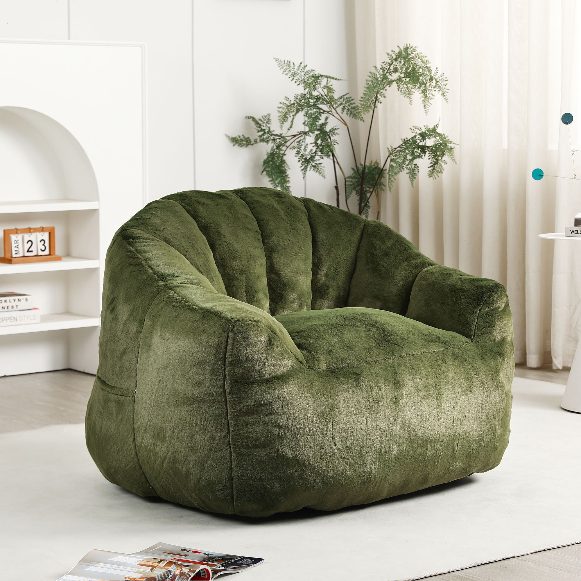 Beanbag Chair, Beanbag Sofa Chair With Armrests Stuffed High Density Foam - Best Buy Furniture