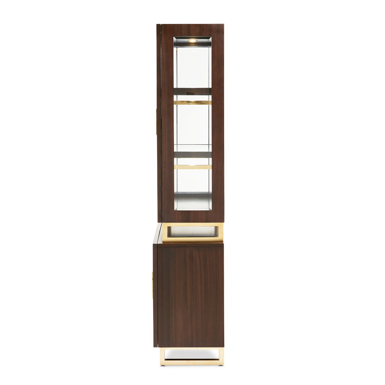 Belmont Place - Display Cabinet - White / Dark Brown - Best Buy Furniture