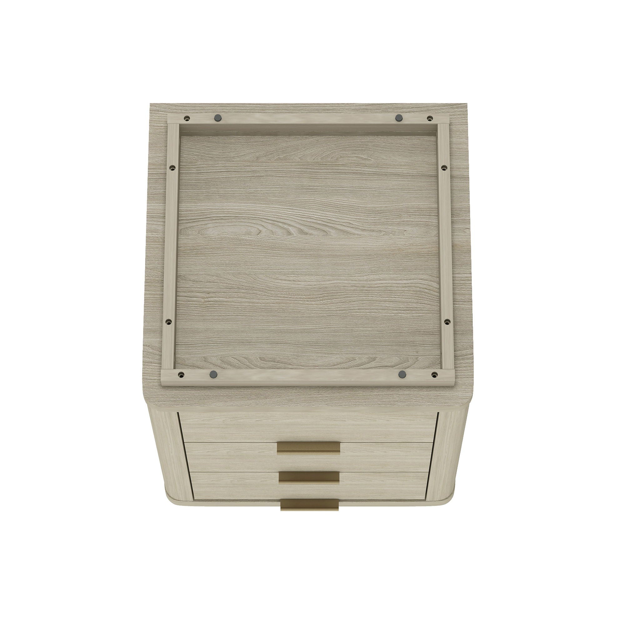 Evelyn - Nightstand With 3 Drawers, Smooth Rounded Edges