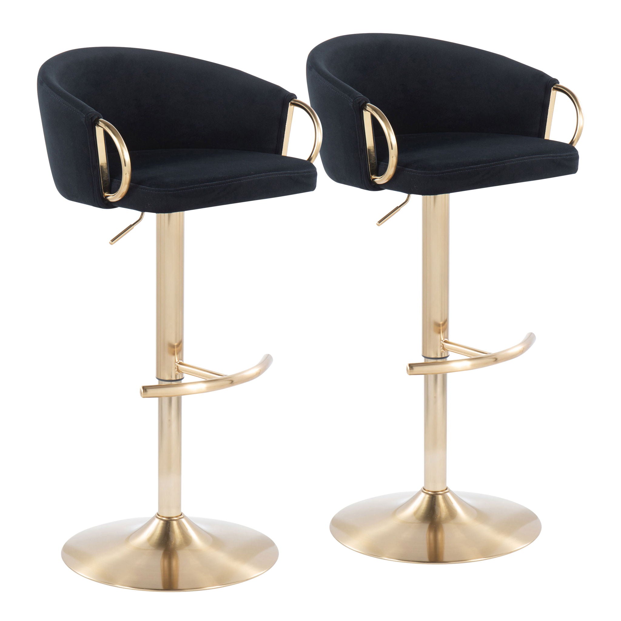 Claire - Contemporary / Glam Adjustable Bar Stool (Set of 2) - Best Buy Furniture