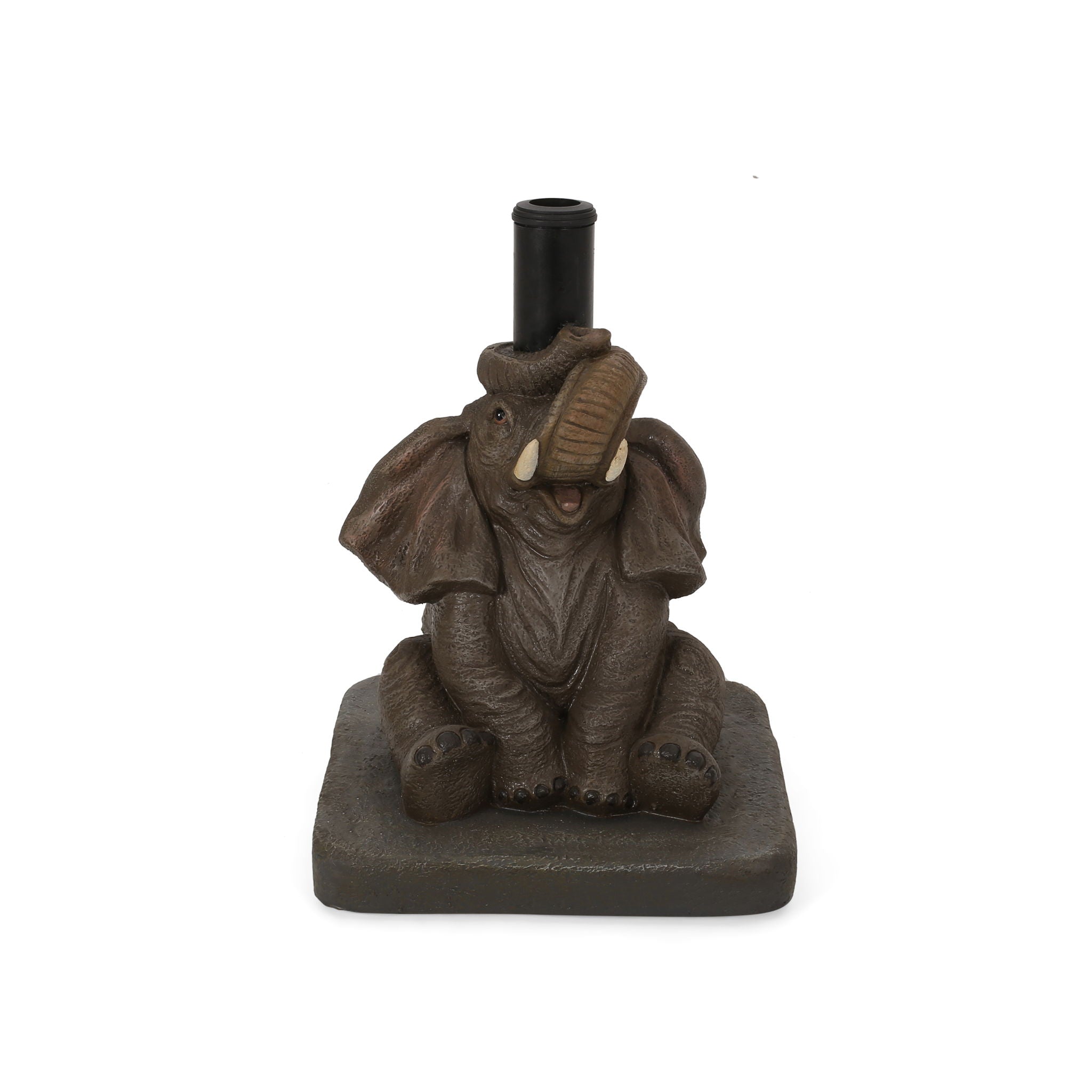 Charming Elephant Umbrella Base With Concrete Design - Gray - Best Buy Furniture