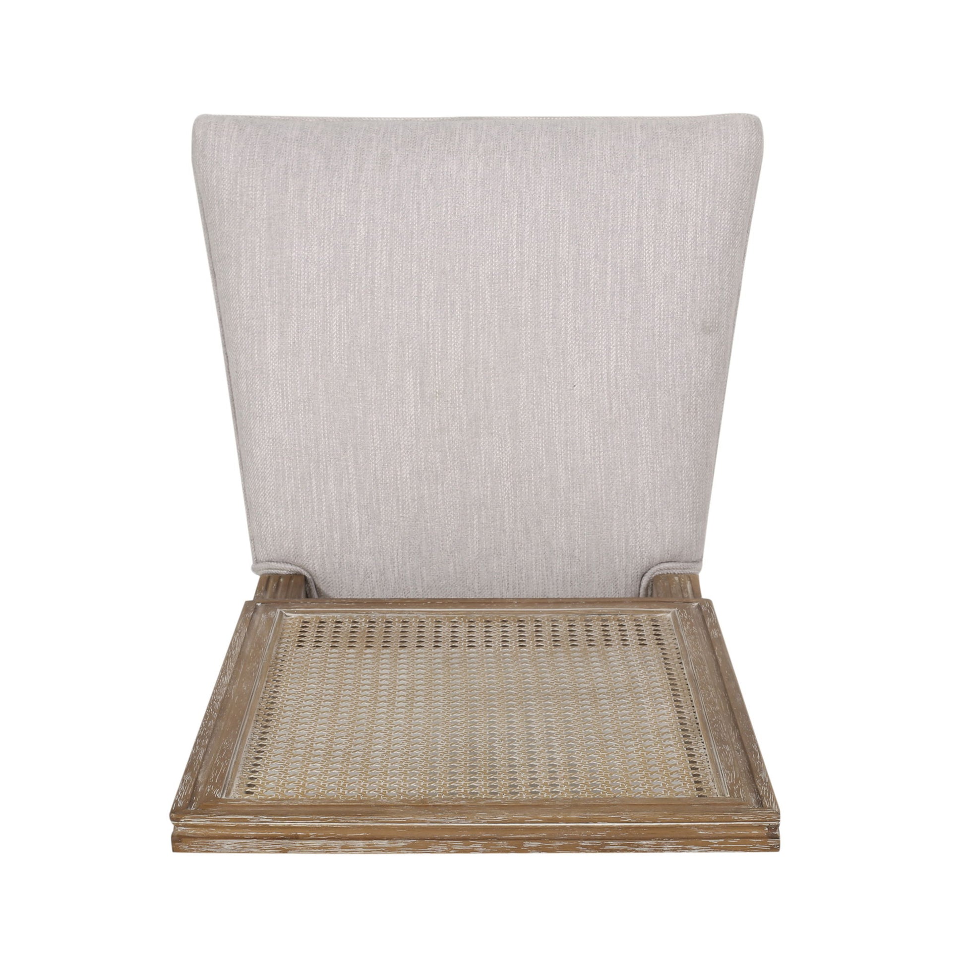 French Country Dining Chair With Rectangular Cane Backrest And Smooth Upholstered Seating - Best Buy Furniture