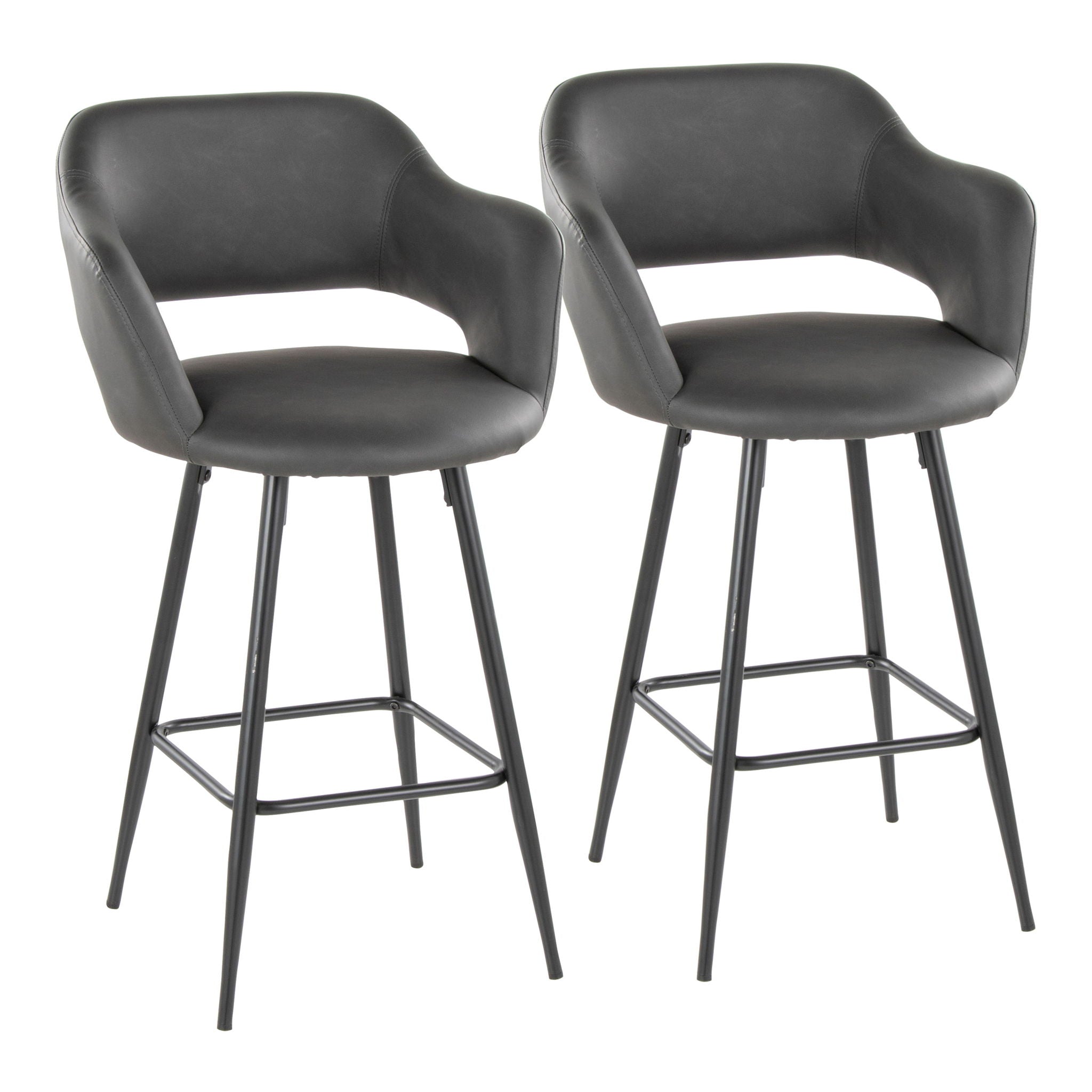 Margarite - Contemporary Fixed Height Counter Stool With Square Footrest (Set of 2) - Best Buy Furniture