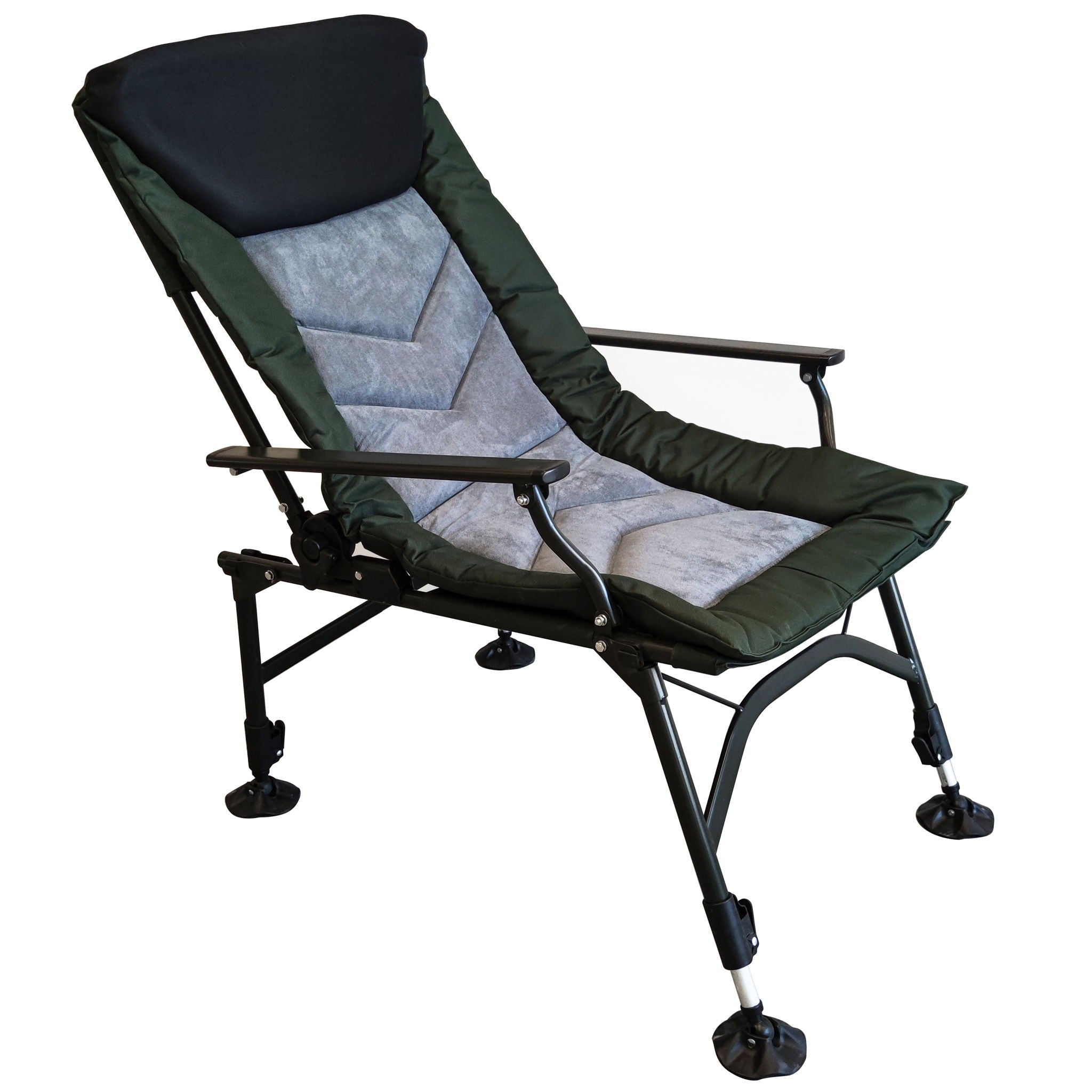 Camping Lounge Chair, Portable Folding Reclining Camping Chair With Adjustable Backrest For Indoor And Outdoor Camping Beach Hiking Fishing - Green / Black - Best Buy Furniture