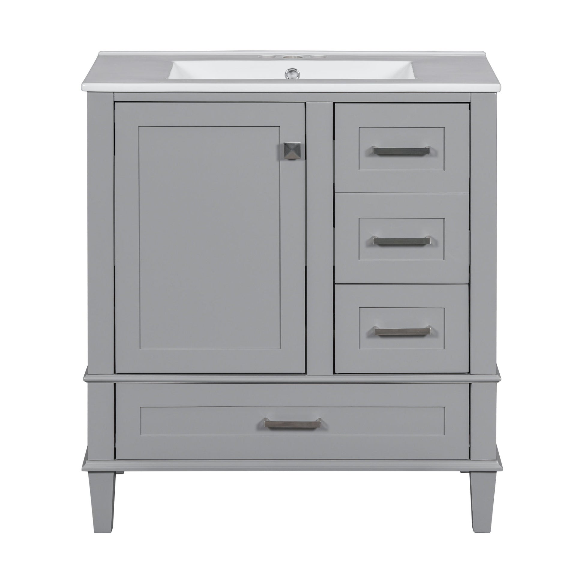 Bathroom Vanity, Modern Bathroom Cabinet With Sink Combo Set, Bathroom Storage Cabinet With A Soft Closing Door And 3 Drawers, Solid Wood Frame - Best Buy Furniture