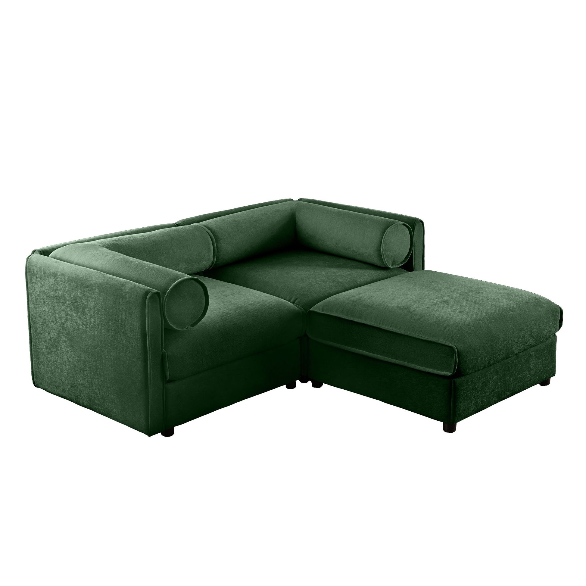 Contemporary Elegant White Chenille Sofa With Storage And Ottoman - Best Buy Furniture