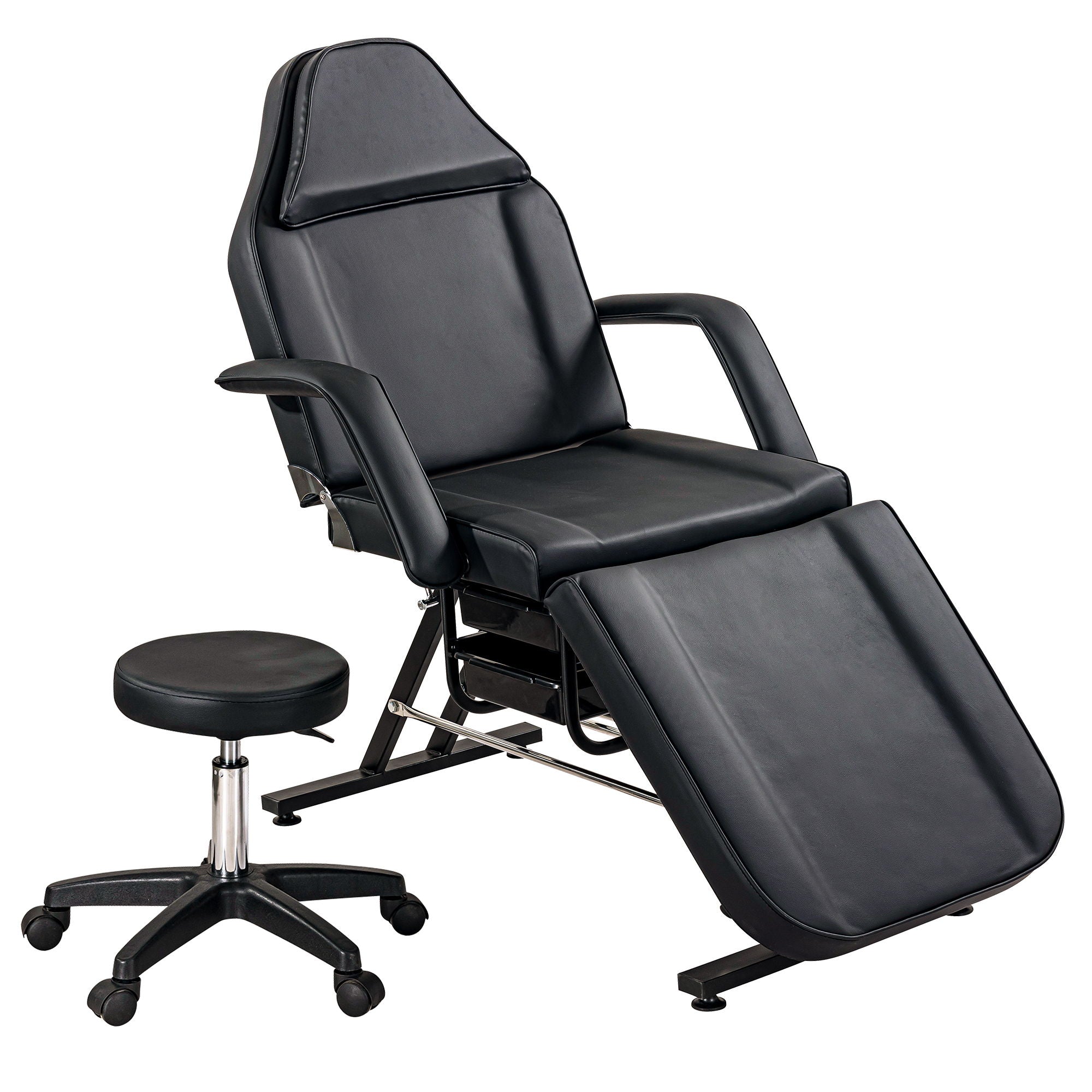 72.8" Massage Salon Tattoo Chair With Two Trays Esthetician Bed With Hydraulic Stool, Multi-Purpose 3-Section Facial Bed Table, Adjustable Beauty Barber Spa Beauty Equipment - Best Buy Furniture