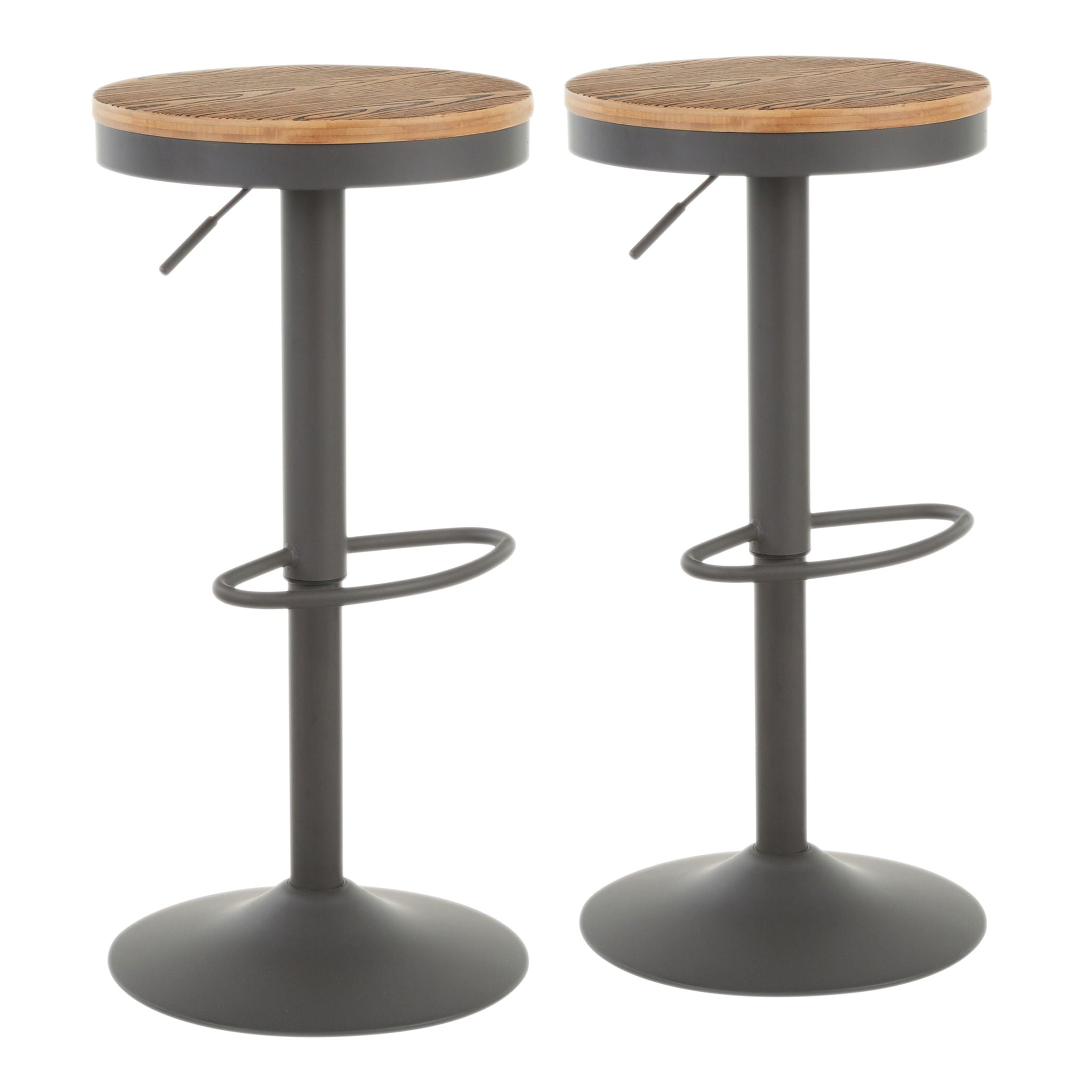 Dakota - Industrial Adjustable Barstool (Set of 2) - Best Buy Furniture