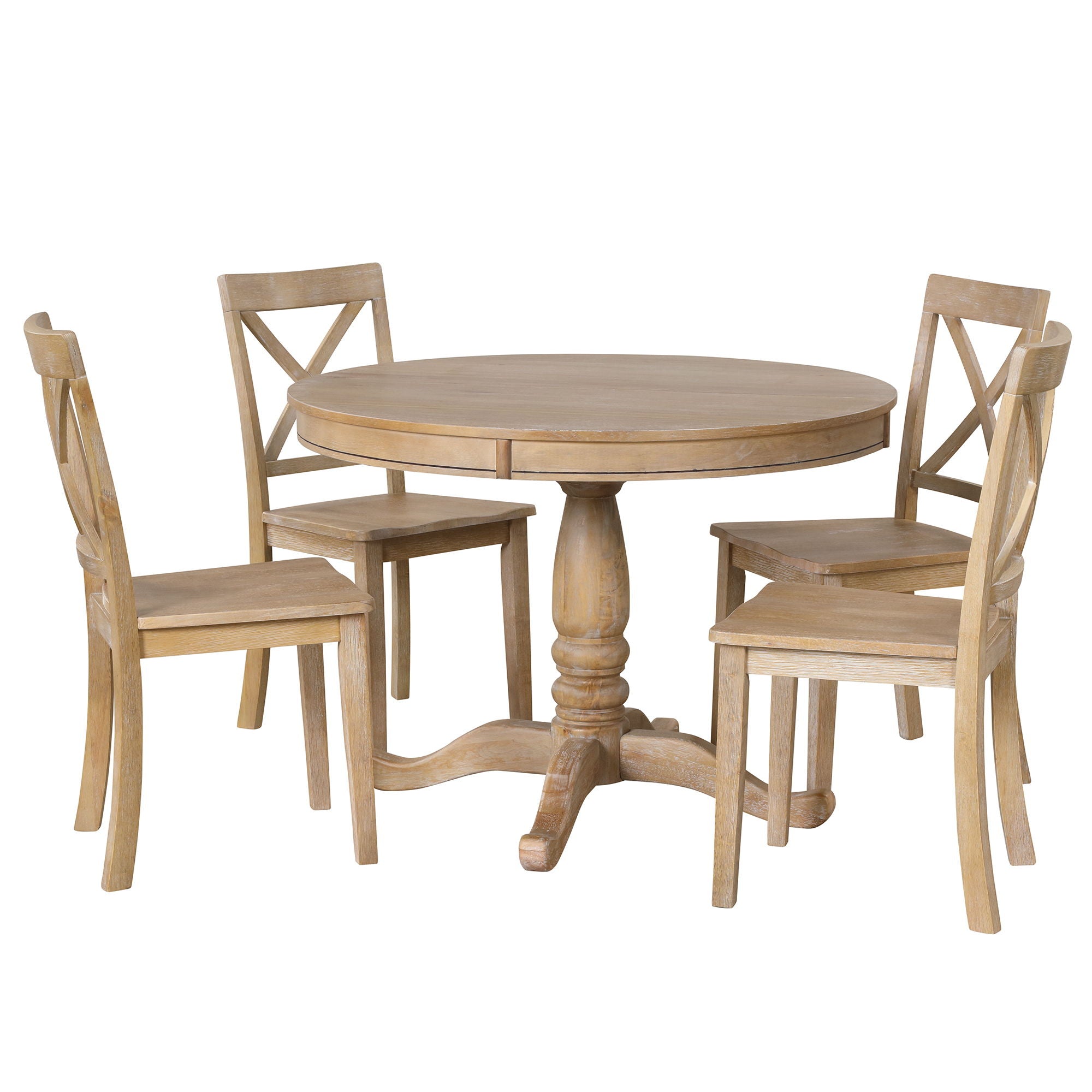 Modern Dining Table Set For 4, Round Table And 4 Kitchen Room Chairs, 5 Piece Kitchen Table Set For Dining Room, Dinette, Breakfast Nook - Best Buy Furniture