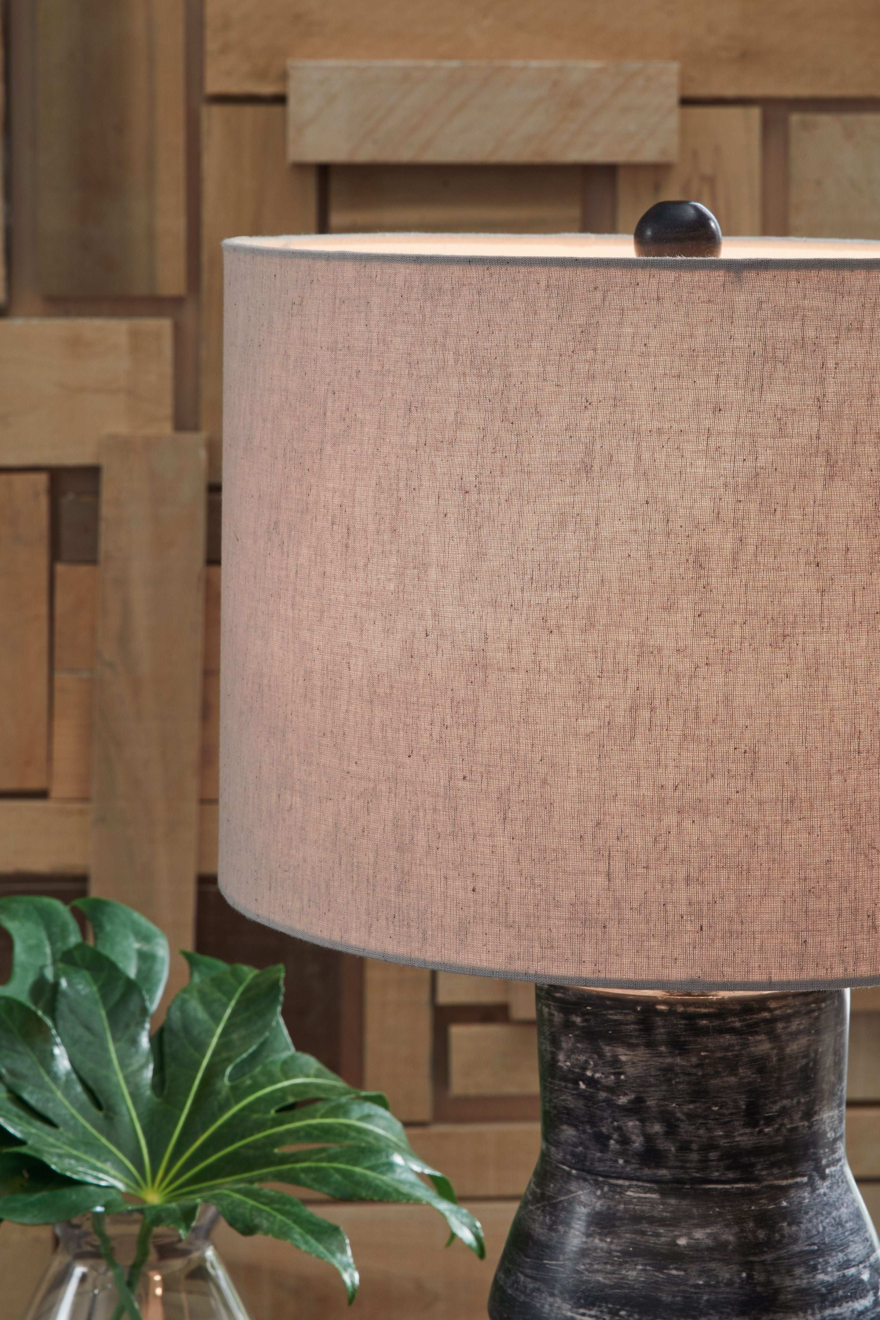 Kerbert - Terracotta Table Lamp - Distressed Black - Best Buy Furniture