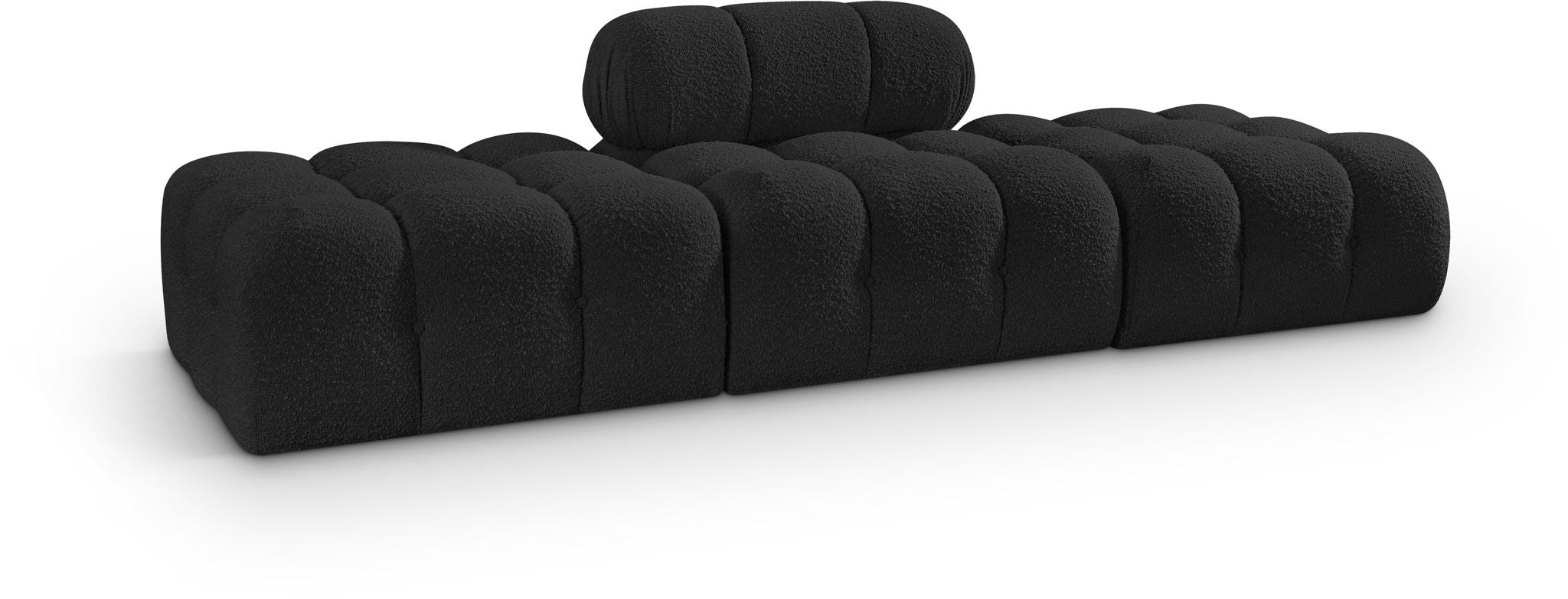 Ames - 3 Piece Boucle Upholstered Modular Sofa With 2 Backless Seats - Best Buy Furniture