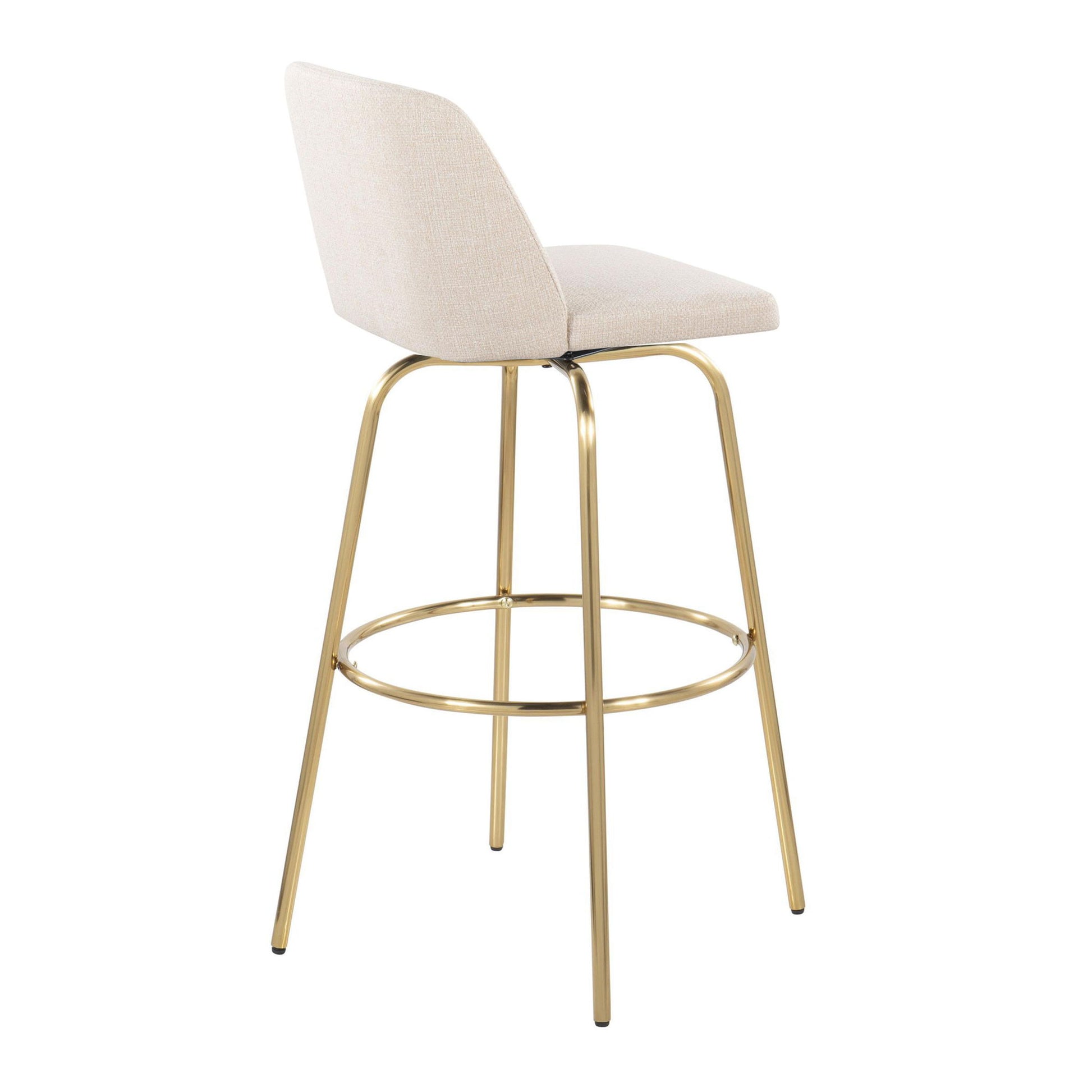 Toriano - Contemporary Fixed Height Barstool With Swivel And Round Footrest (Set of 2) - Best Buy Furniture