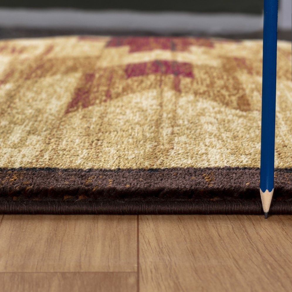 Nature's Nest - 5'3" X 7'3" Lodge Area Rug - Multi / Beige - Best Buy Furniture