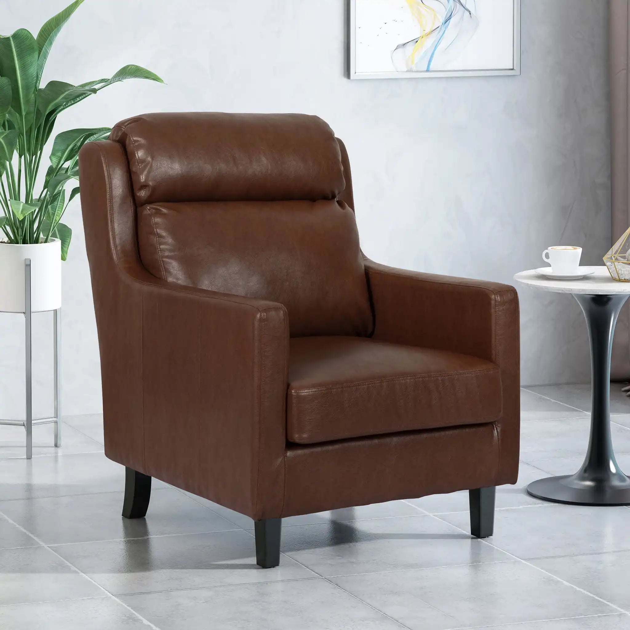 Contemporary Club Chair With Upholstered Fabric And Rubberwood Legs - Best Buy Furniture