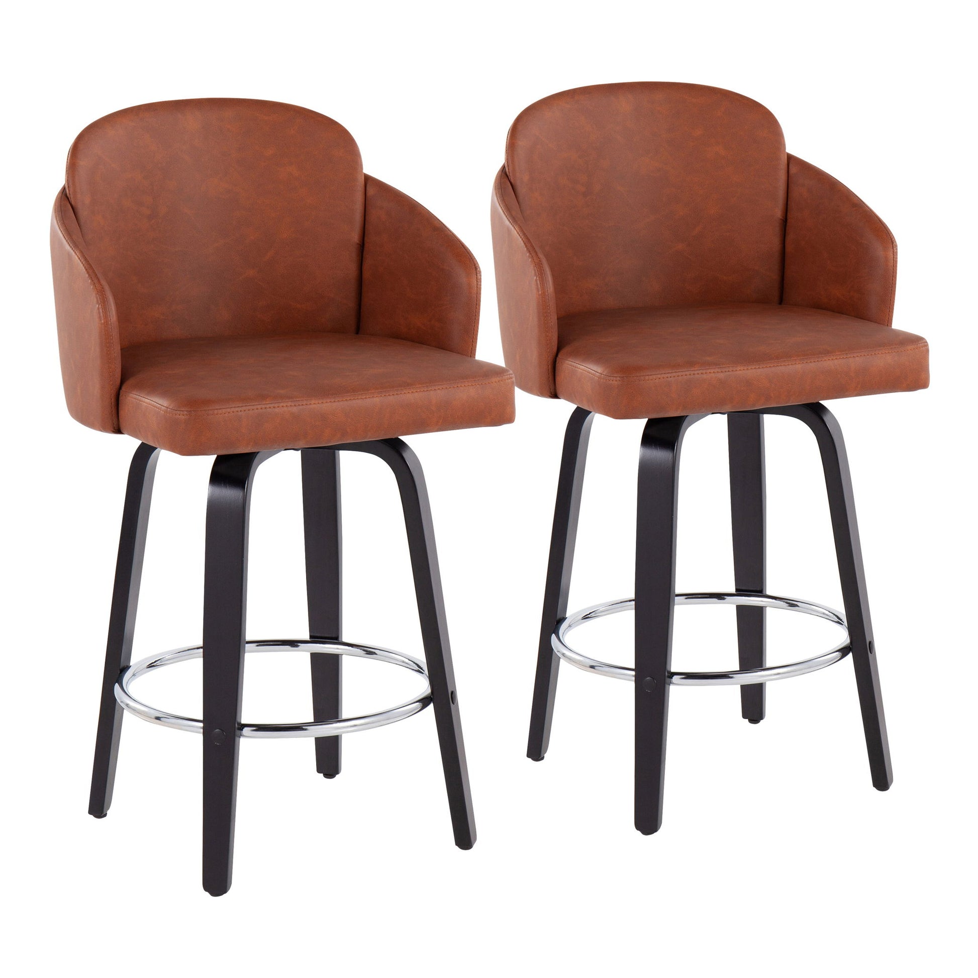 Dahlia - Contemporary Counter Stool Round Footrest (Set of 2) - Best Buy Furniture