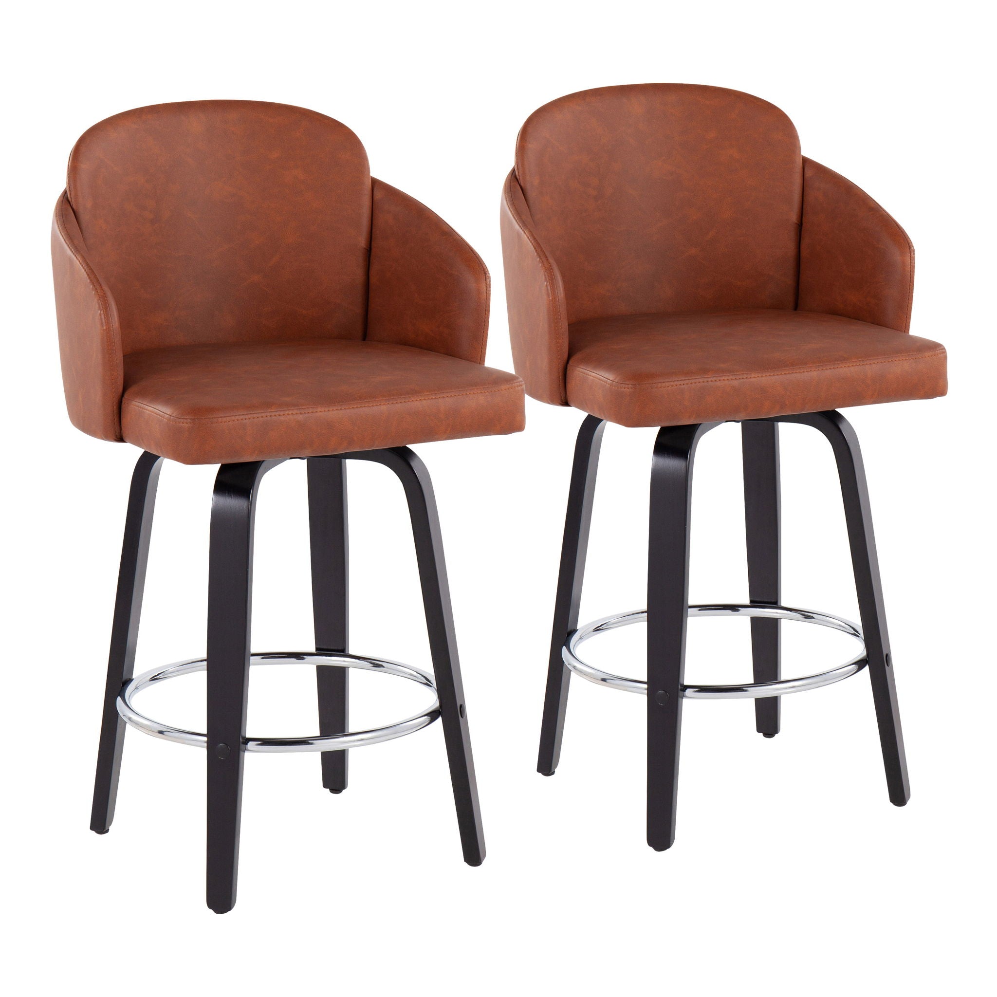 Dahlia - Contemporary Counter Stool Round Footrest (Set of 2) - Best Buy Furniture