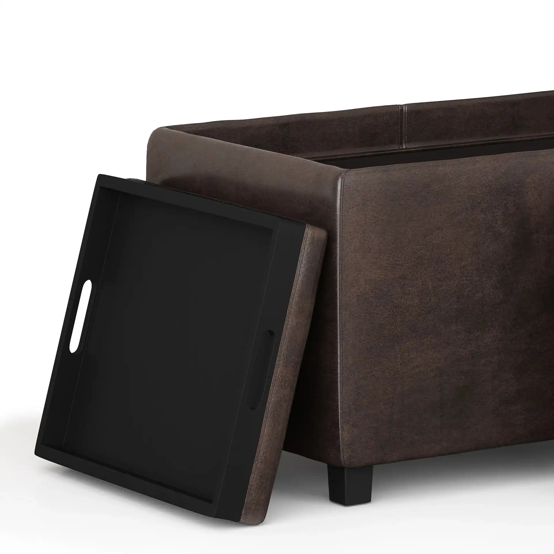 Avalon - Storage Ottoman - Distressed Brown - Best Buy Furniture