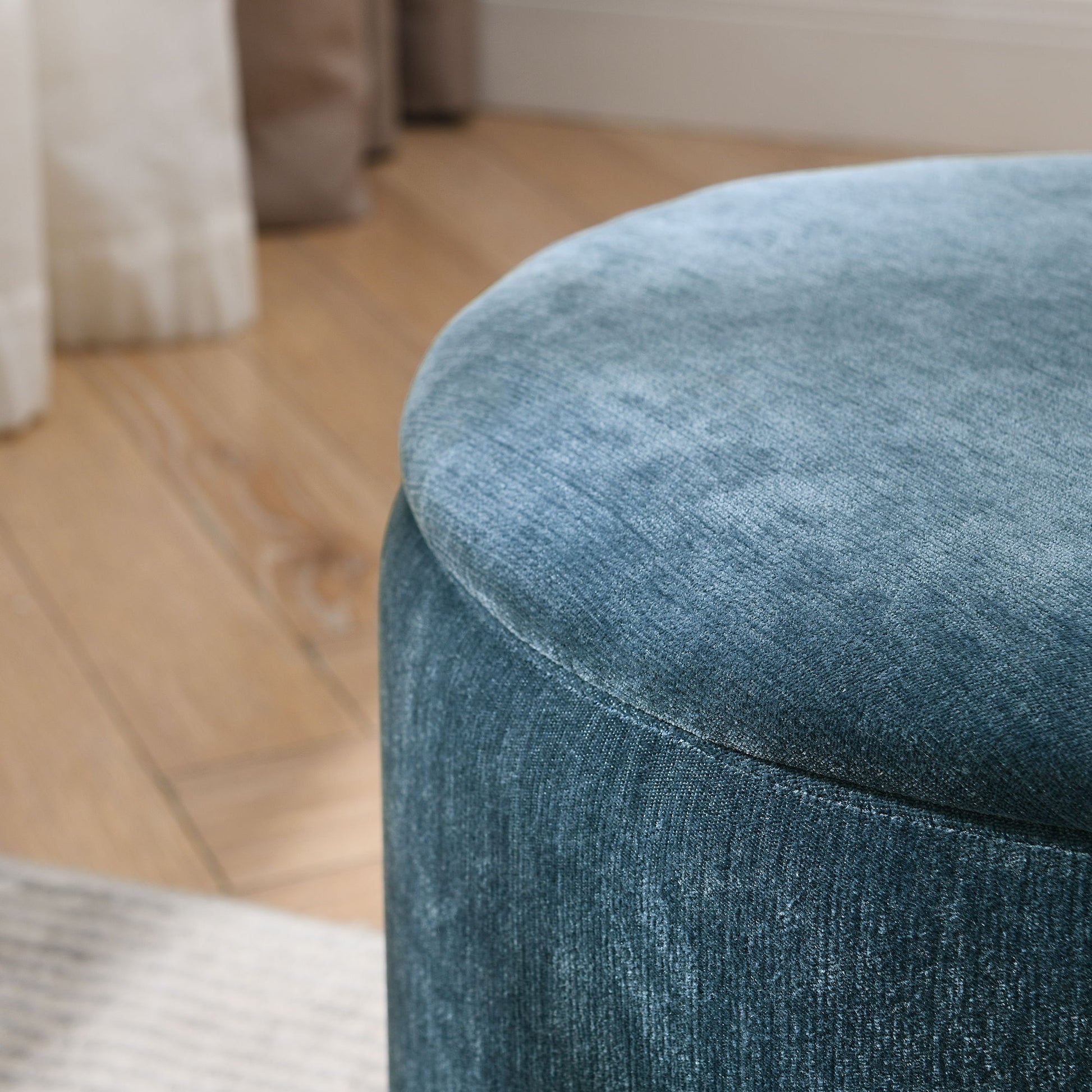 Classic 2 Piece Round Storage Ottoman Set With Drum Shaped Stool - Best Buy Furniture