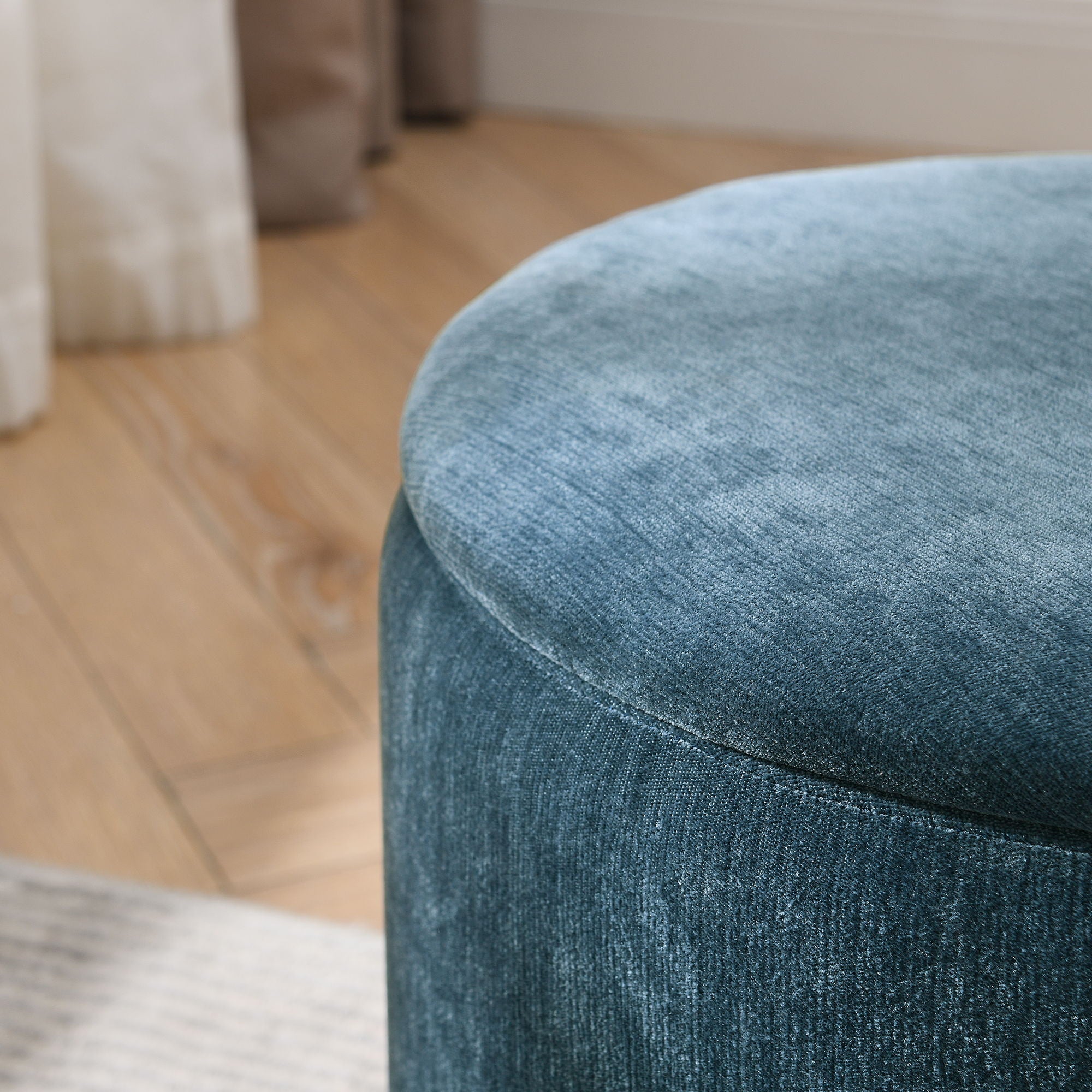 Classic 2 Piece Round Storage Ottoman Set With Drum Shaped Stool - Best Buy Furniture