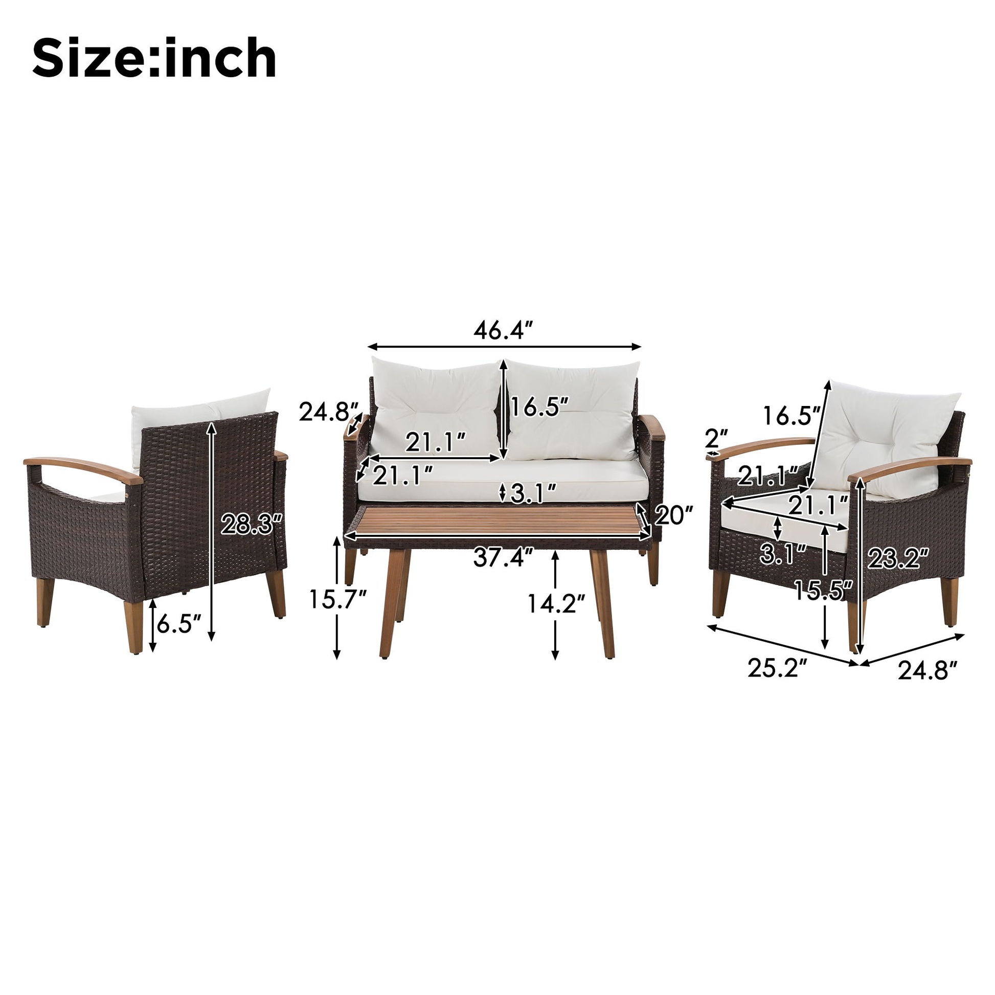 4 Piece Garden Furniture, Patio Seating Set - Best Buy Furniture