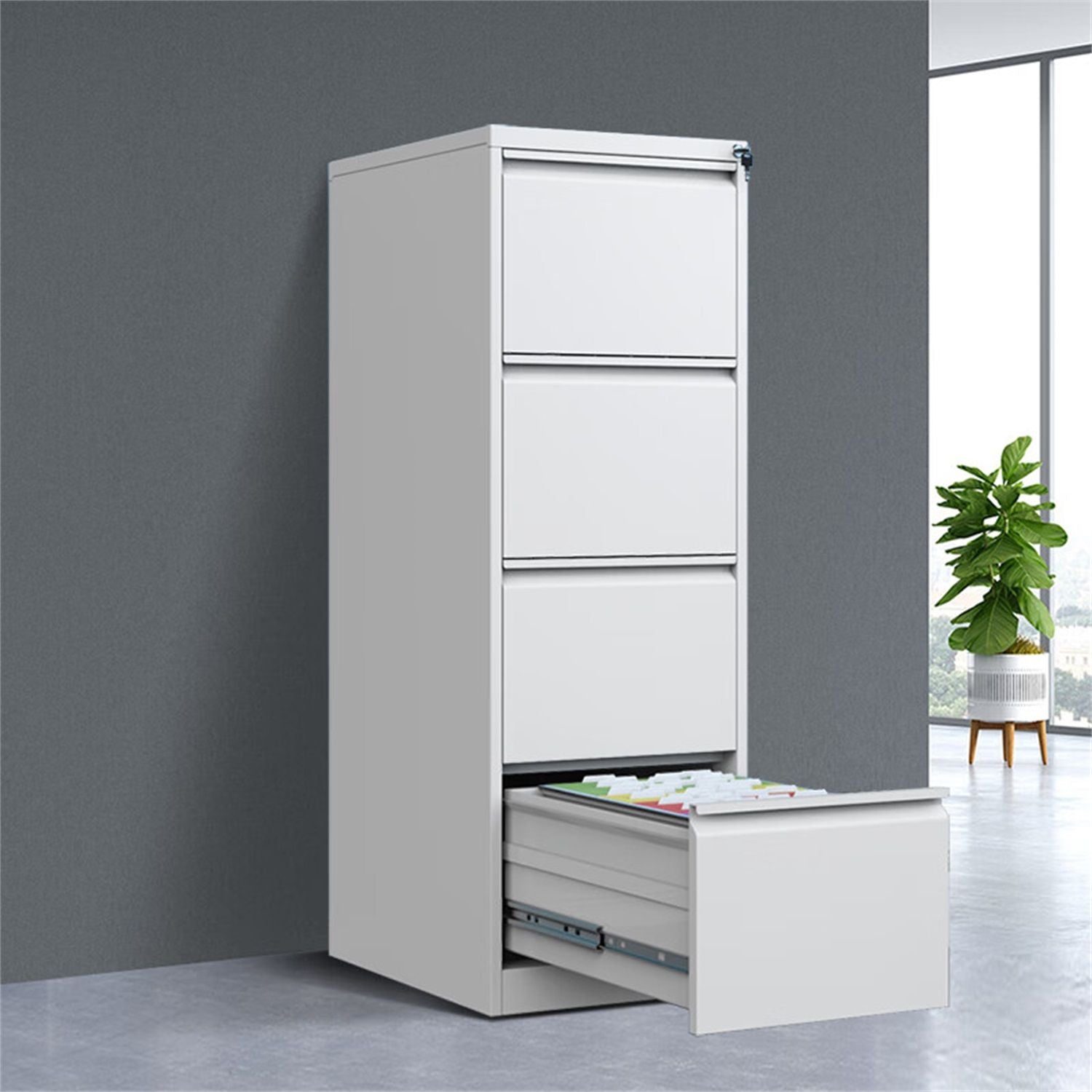 Durable Metal 3 Drawer File Cabinet With Lock For Office Storage - Best Buy Furniture