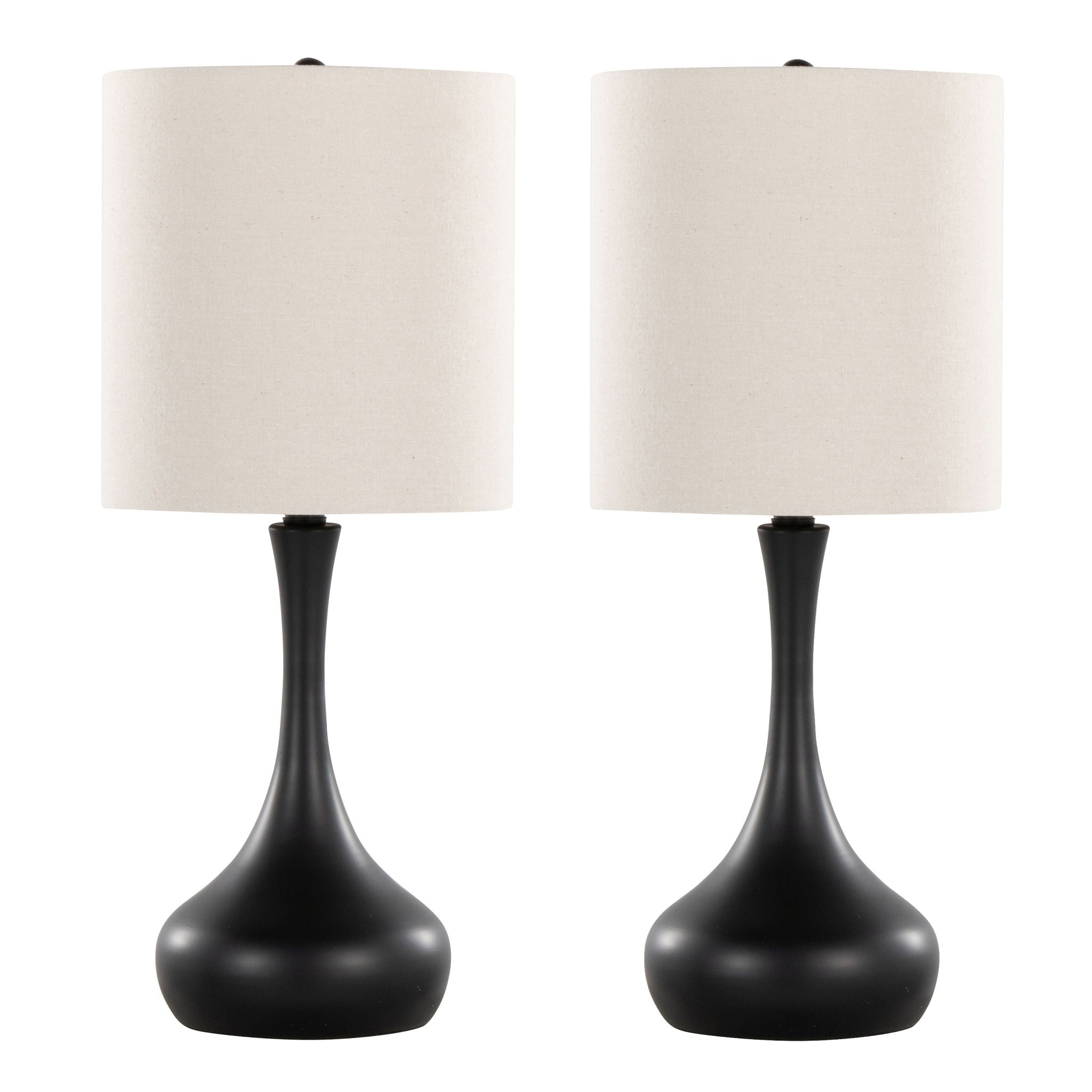 Genie - Contemporary Table Lamp (Set of 2) - Matte Black / Oatmeal - Best Buy Furniture